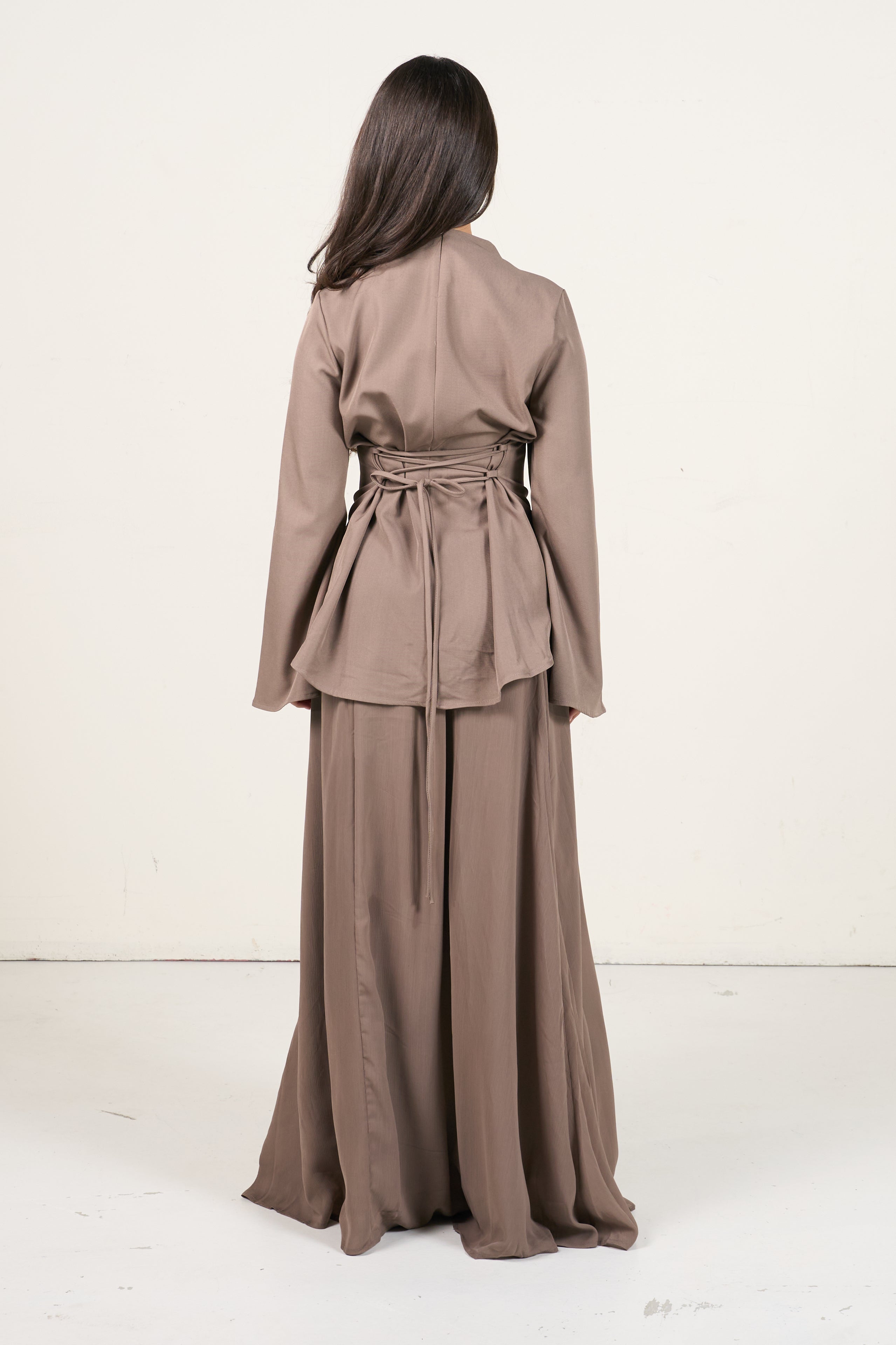 Elegant Two-Piece Set - Dark Taupe