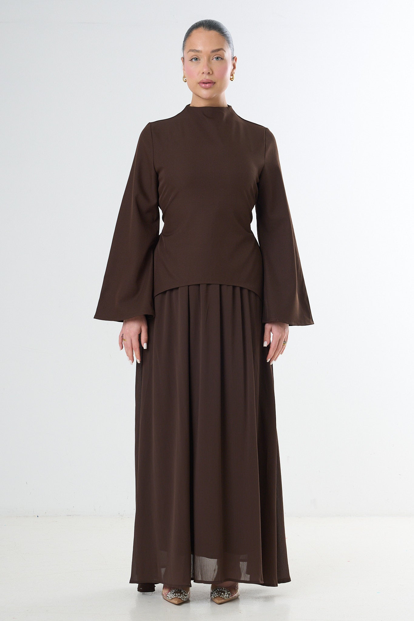 Elegant Two-Piece Set - Brown