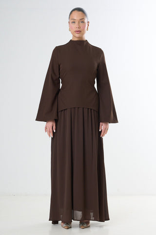 Elegant Two-Piece Set - Brown