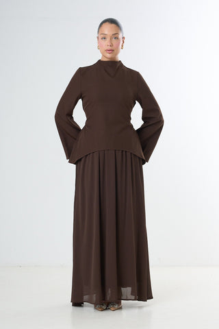 Elegant Two-Piece Set - Brown