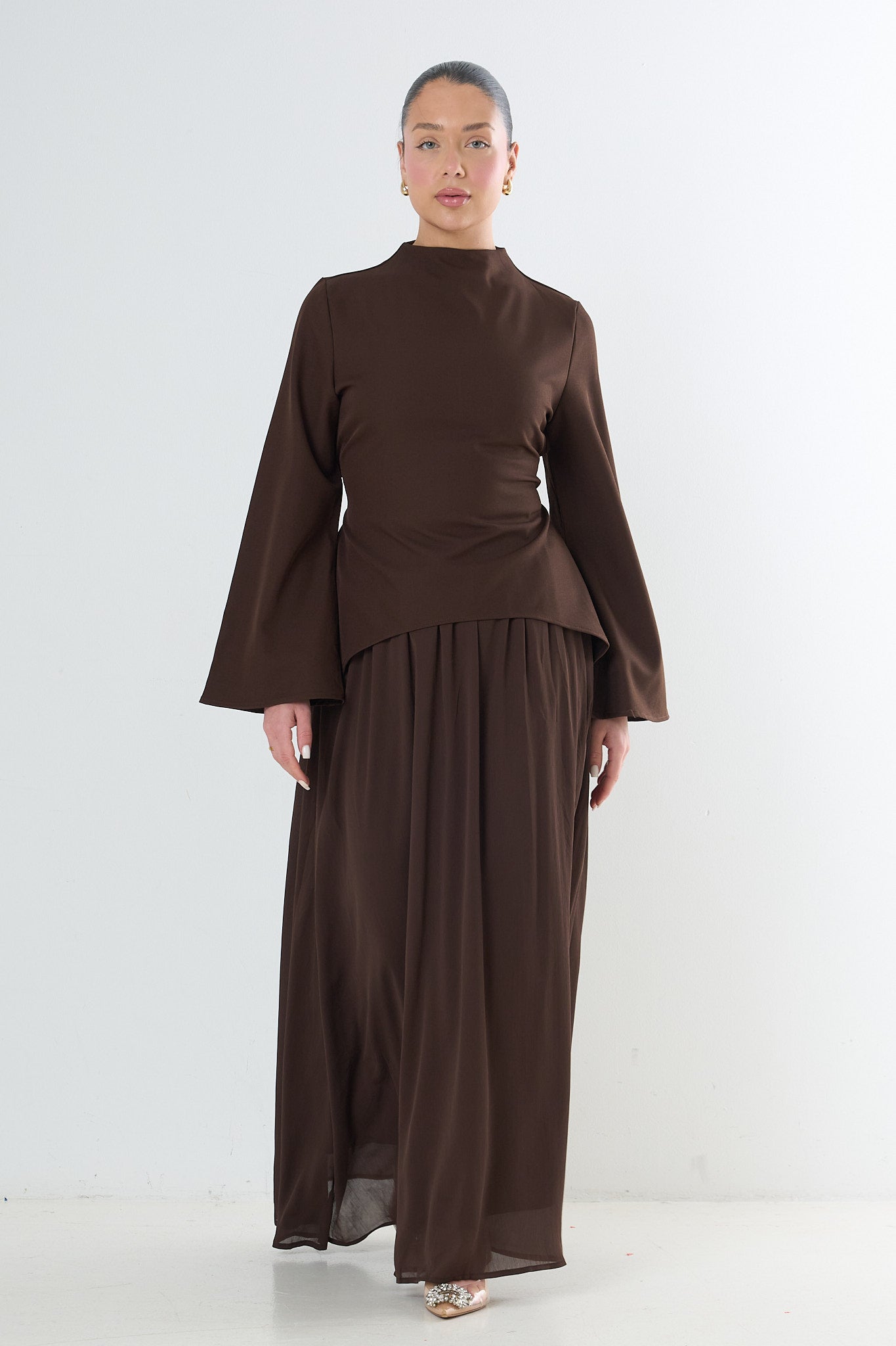 Elegant Two-Piece Set - Brown