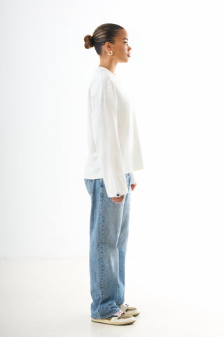 Fitted Long-Sleeved – White