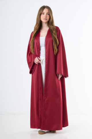 Flow Open Abaya - Bordeaux