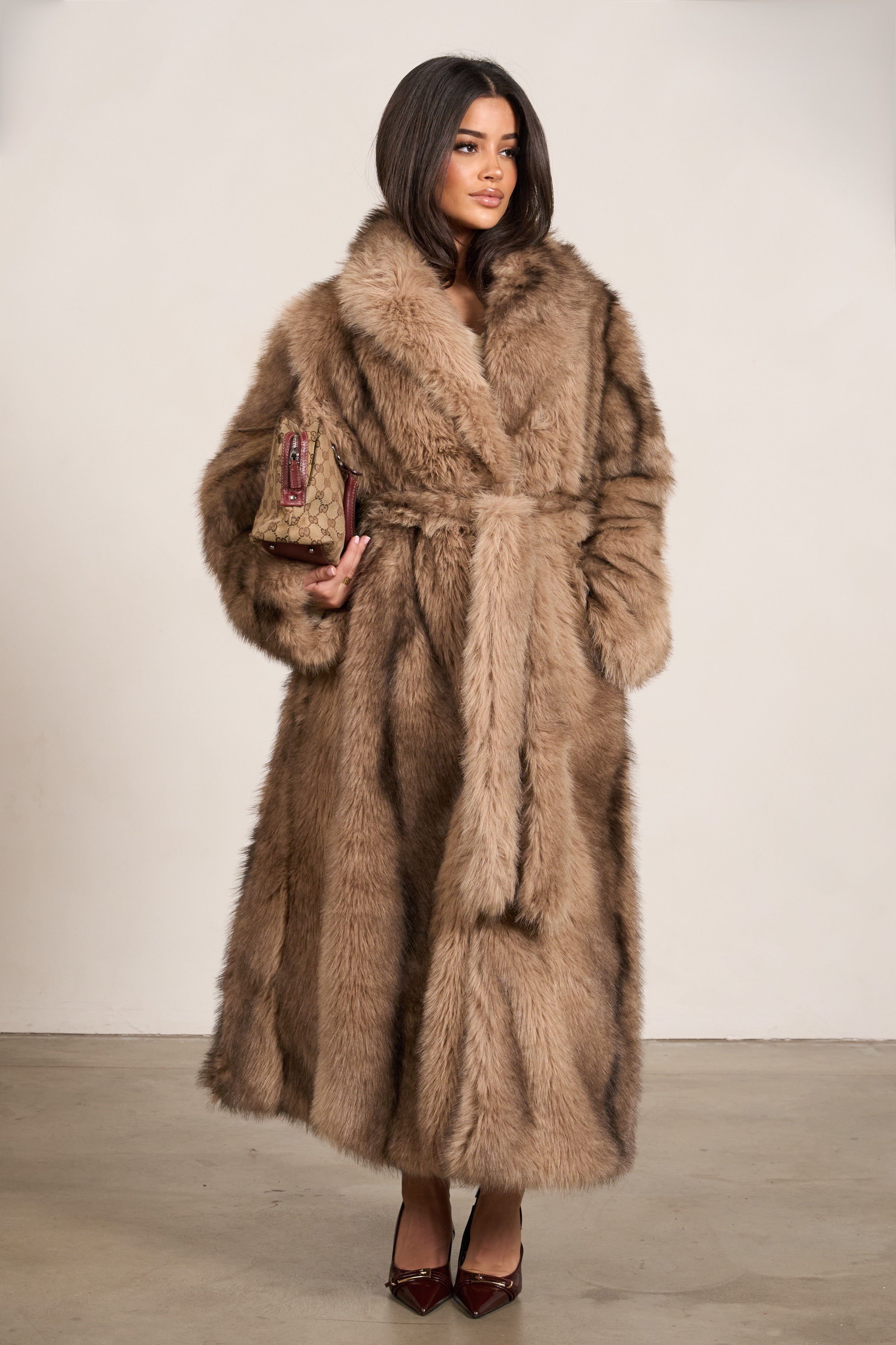 Fur Coat Long - Beige