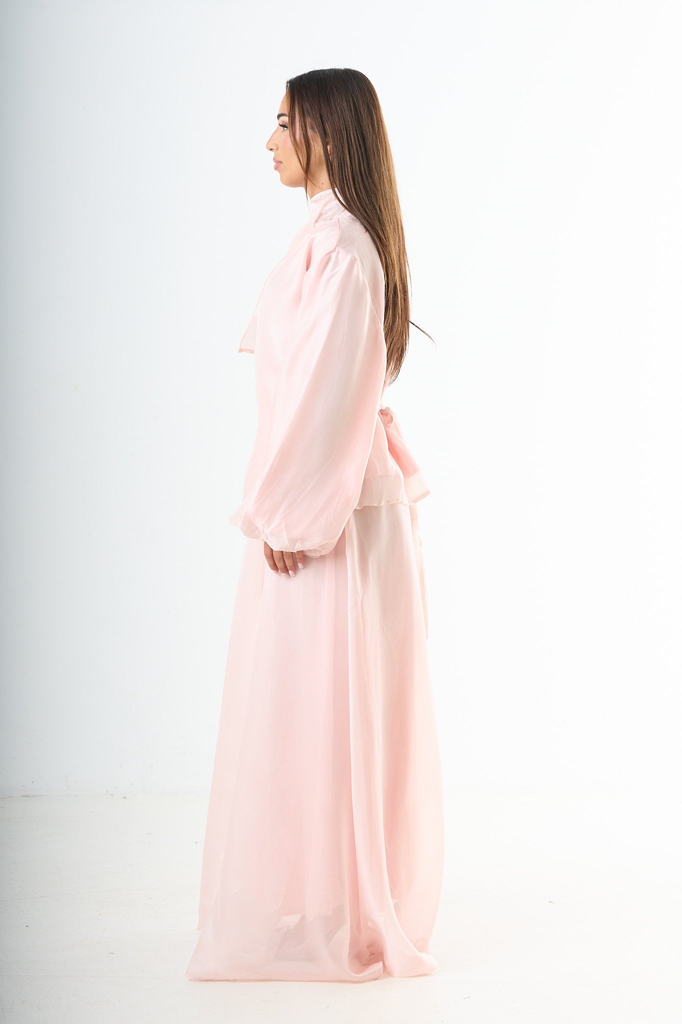 Glossy maxi skirt - Pink