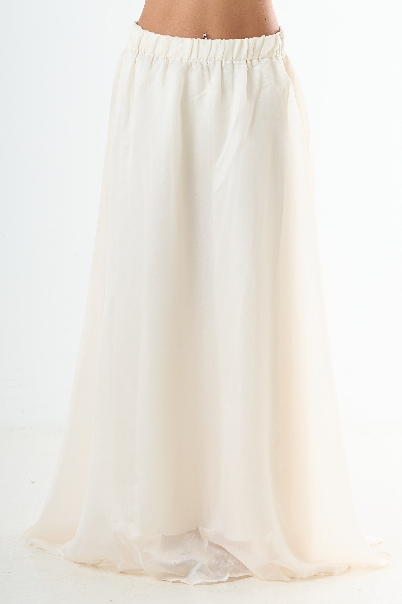 Glossy maxi skirt - Cream