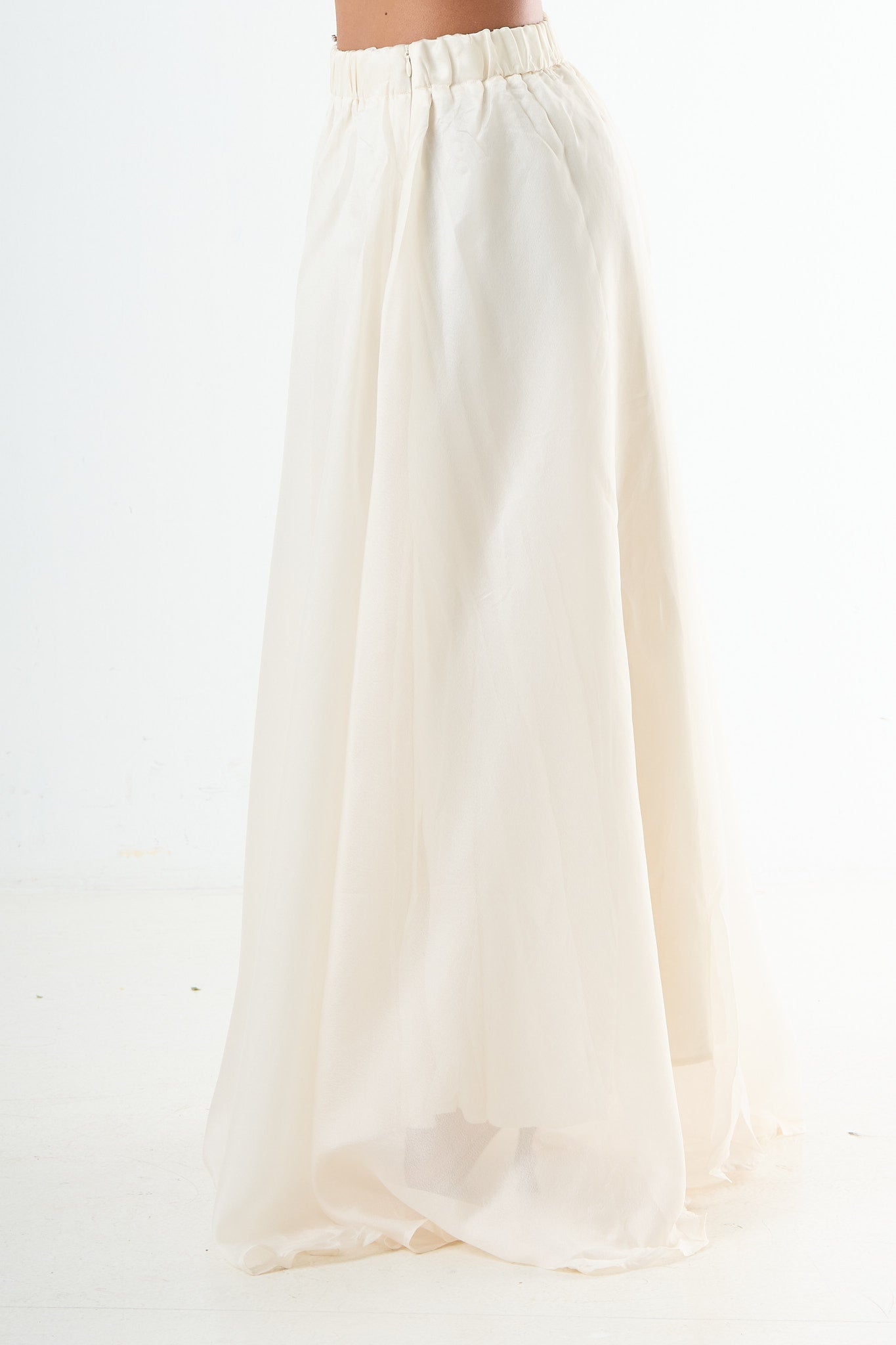 Glossy maxi skirt - Cream