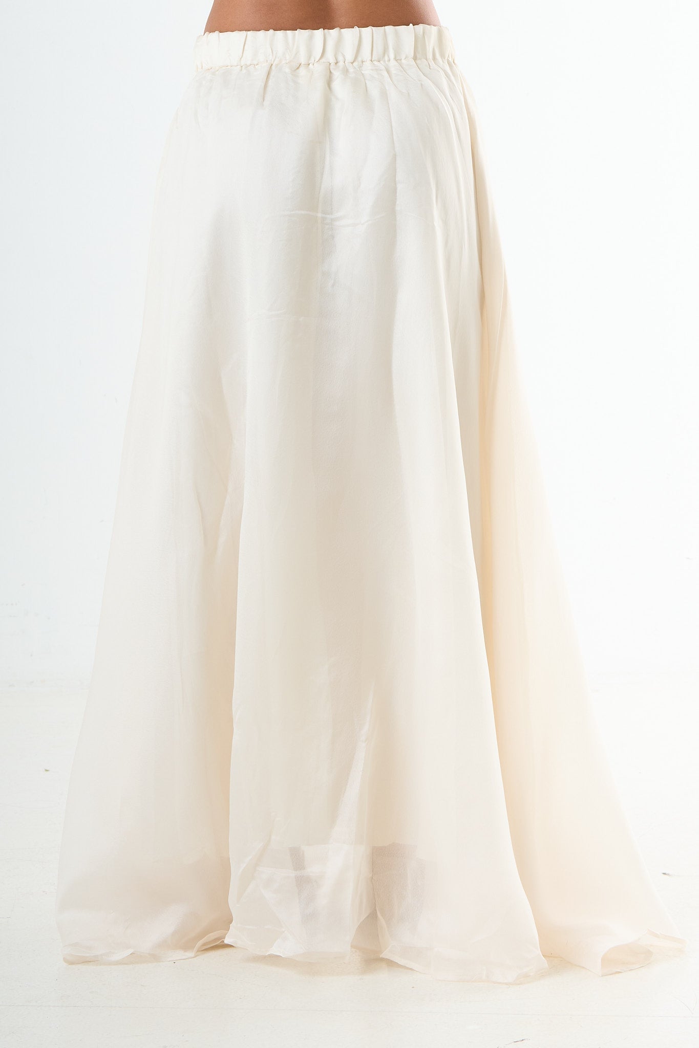 Glossy maxi skirt - Cream