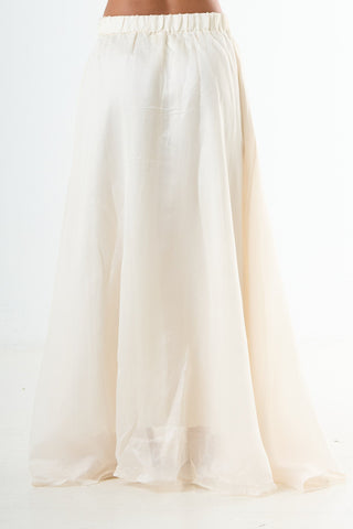 Glossy maxi skirt - Cream