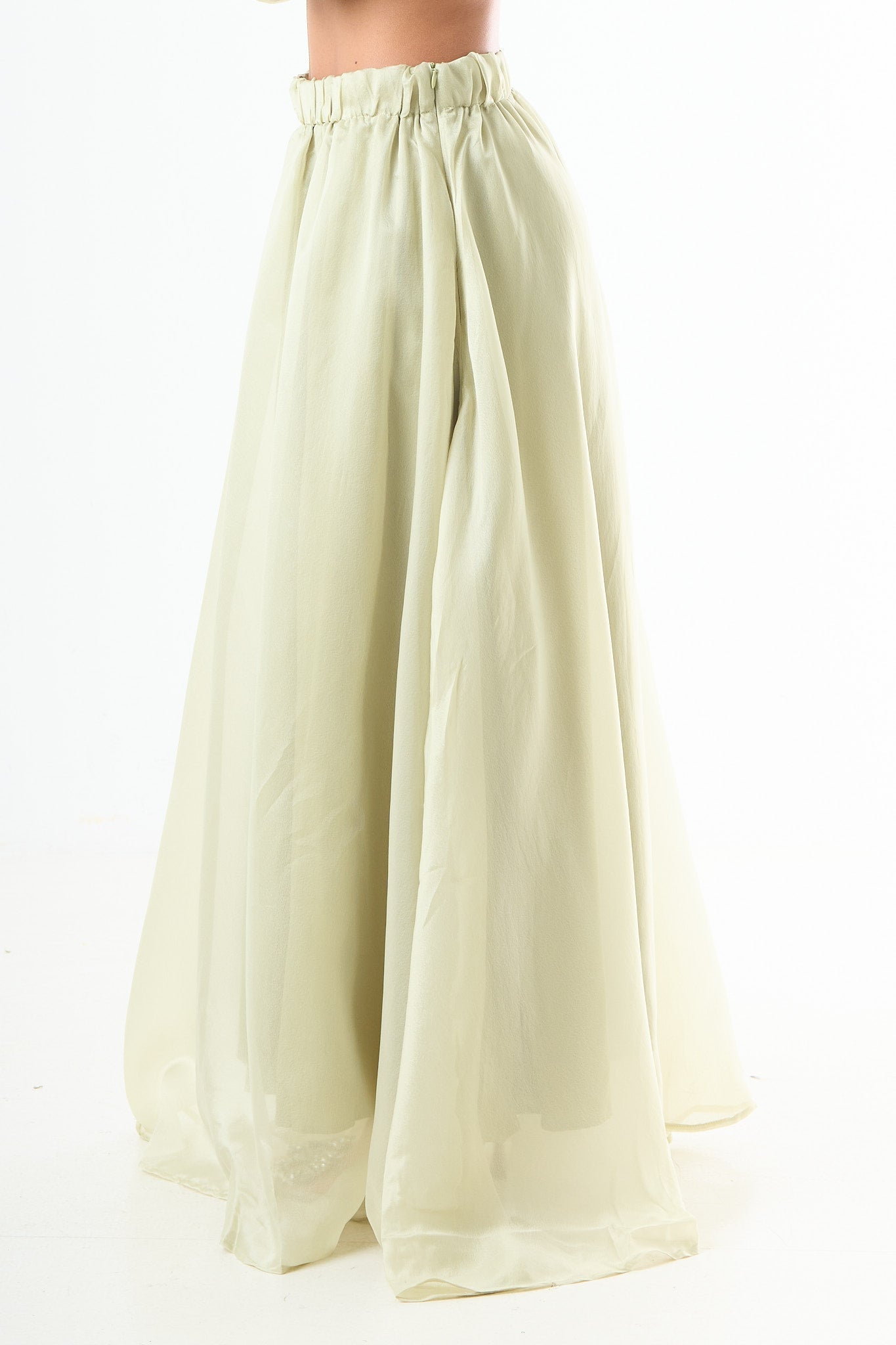 Glossy maxi skirt - Green