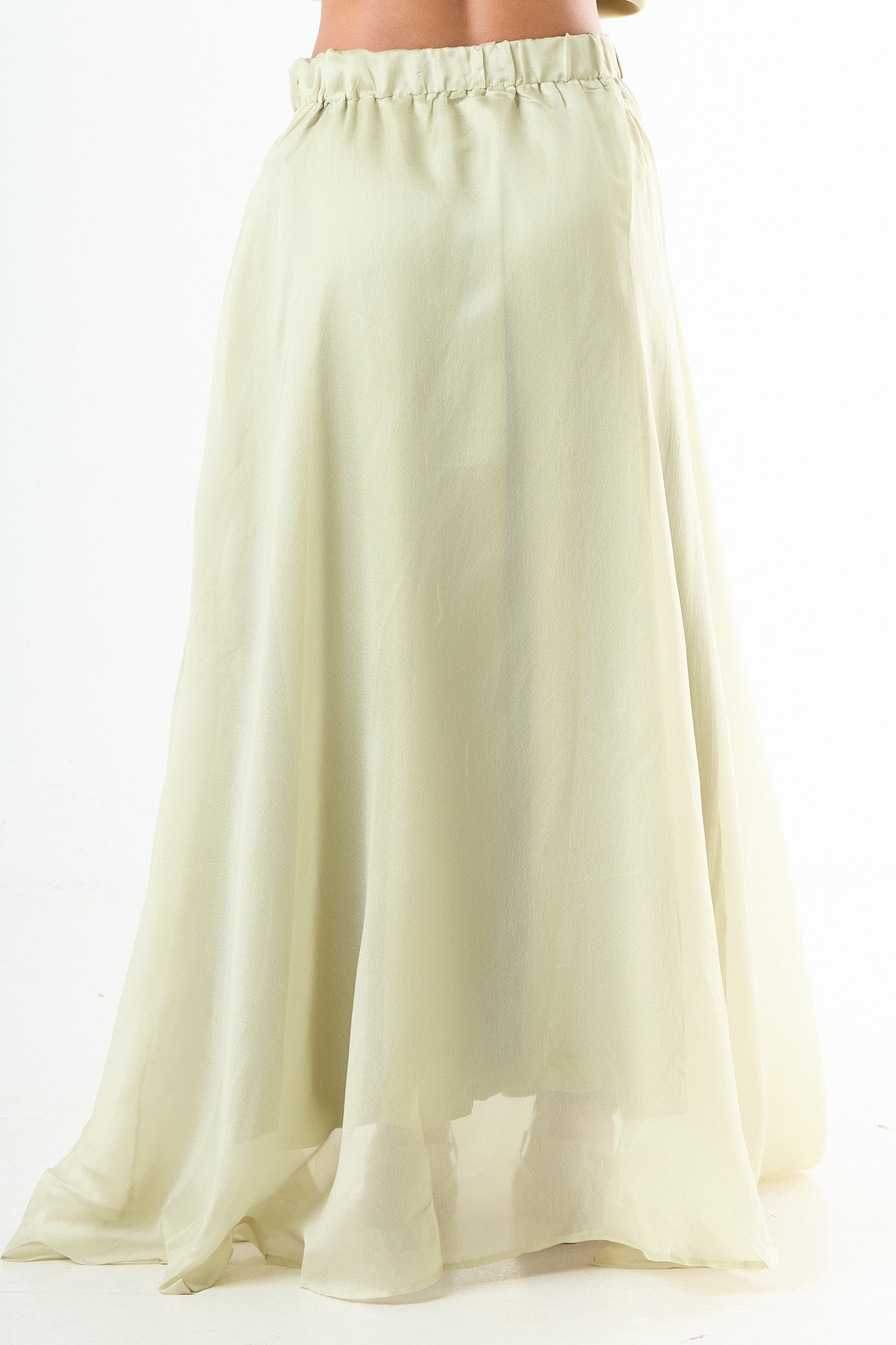 Glossy maxi skirt - Green