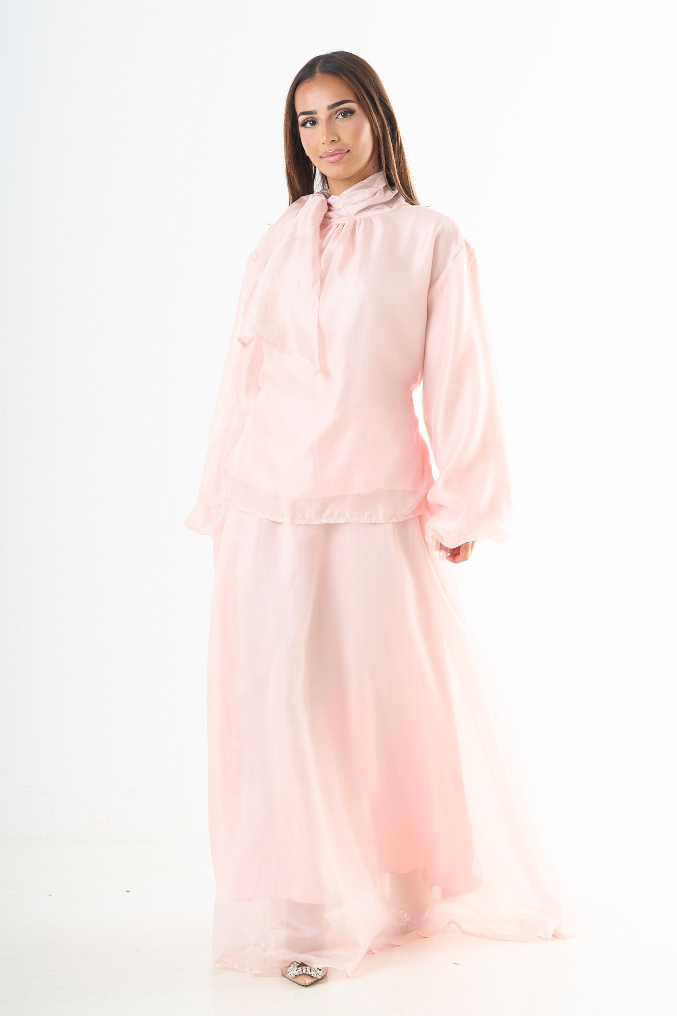 Glossy maxi skirt - Pink