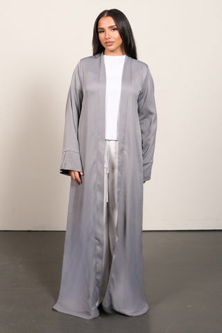 Classic open Abaya - Grey