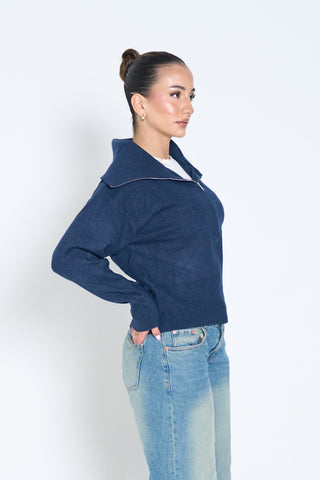 Knit Zip-up Cardigan