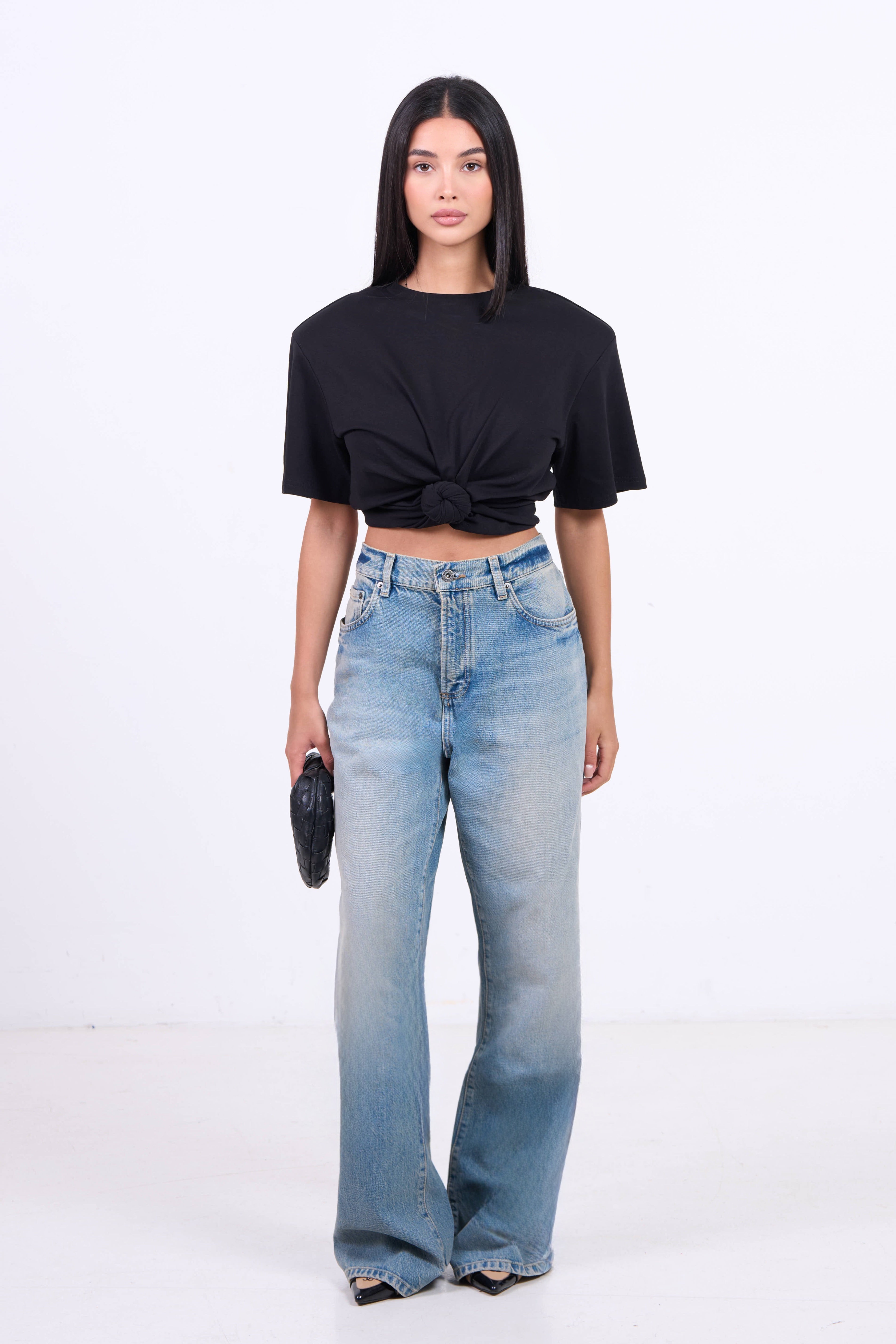 Knot Padded Tee T-shirt - Black