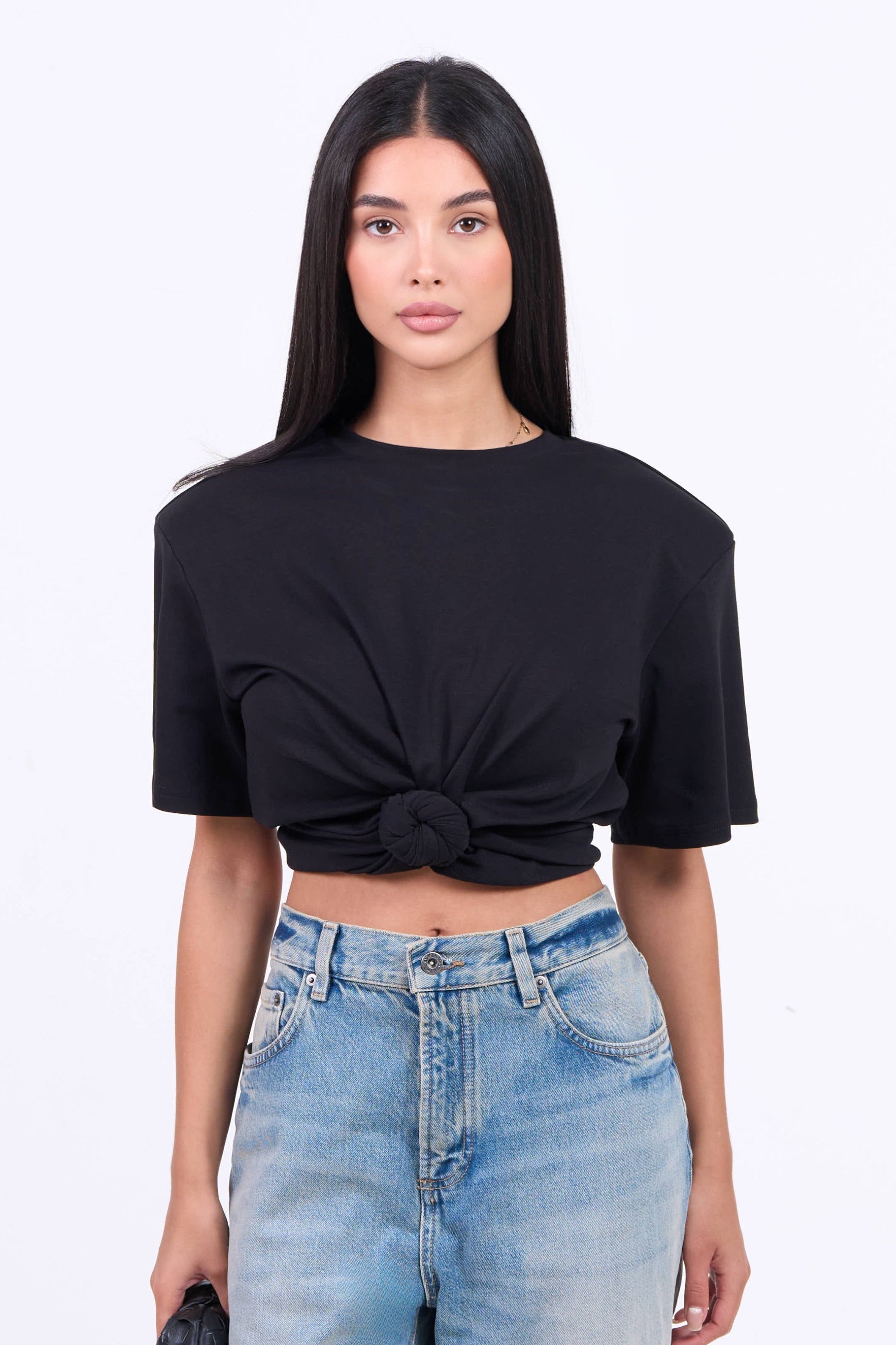 Knot Padded Tee T-shirt - Black