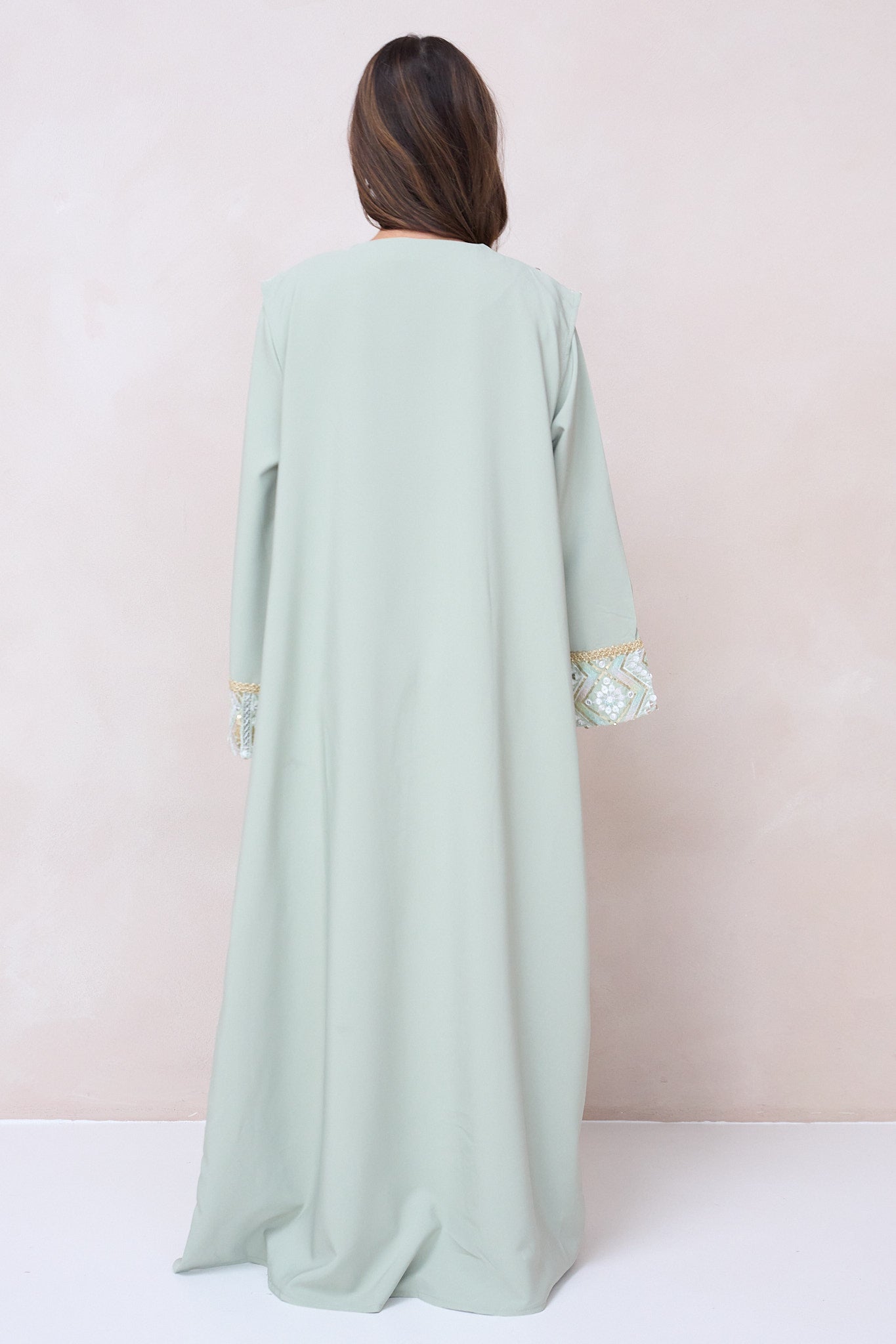 Luxury Embroidered Abaya Set - Green