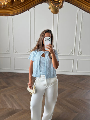 Midnight Sparkle Top Set - Light Blue