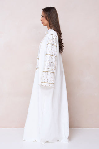 Noura Luxe Abaya - White
