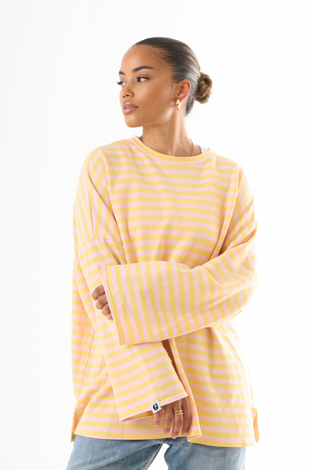 Oversized Long-Sleeved T-shirt - Lemon Pink