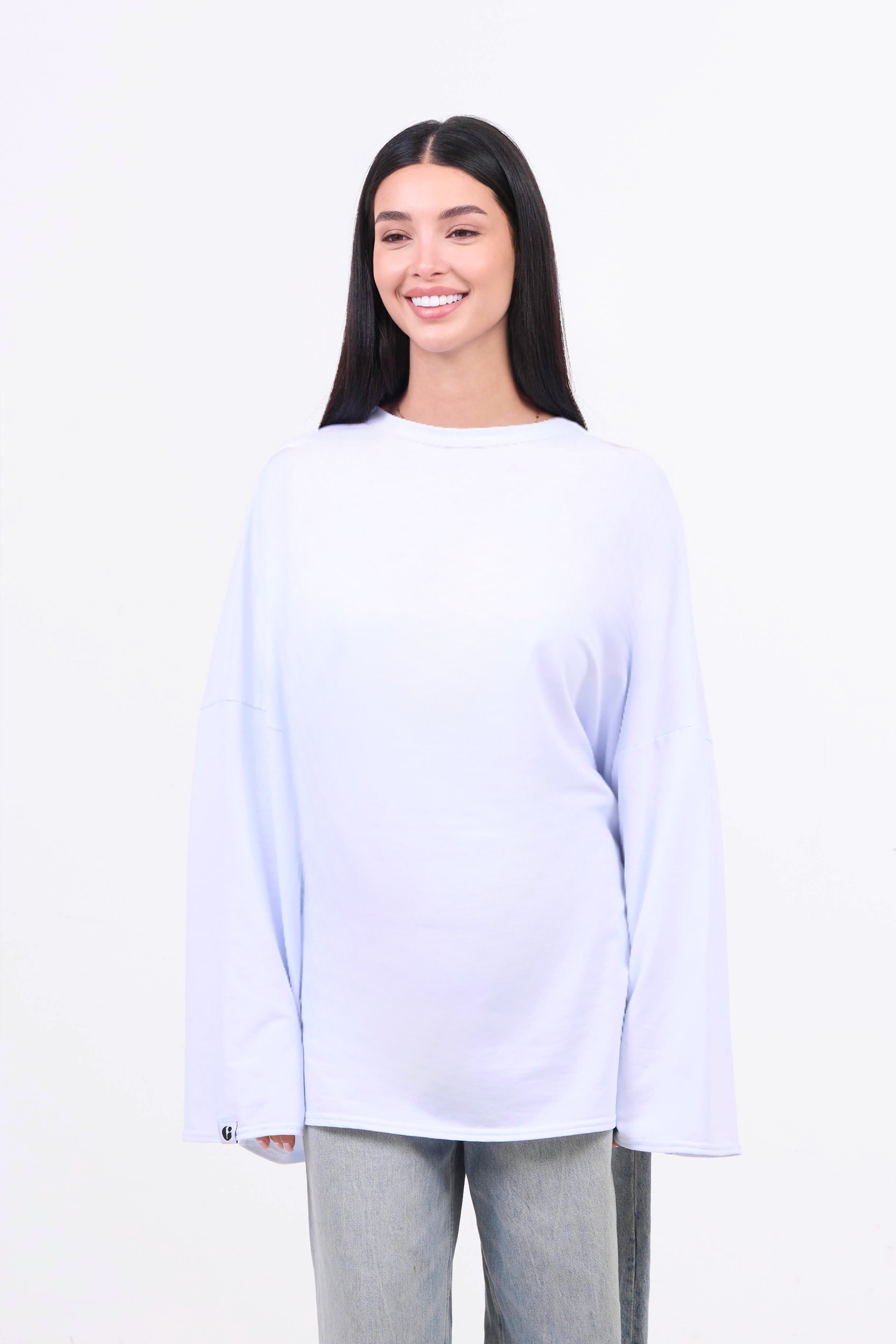 Oversized Long-sleeved T-shirt - White