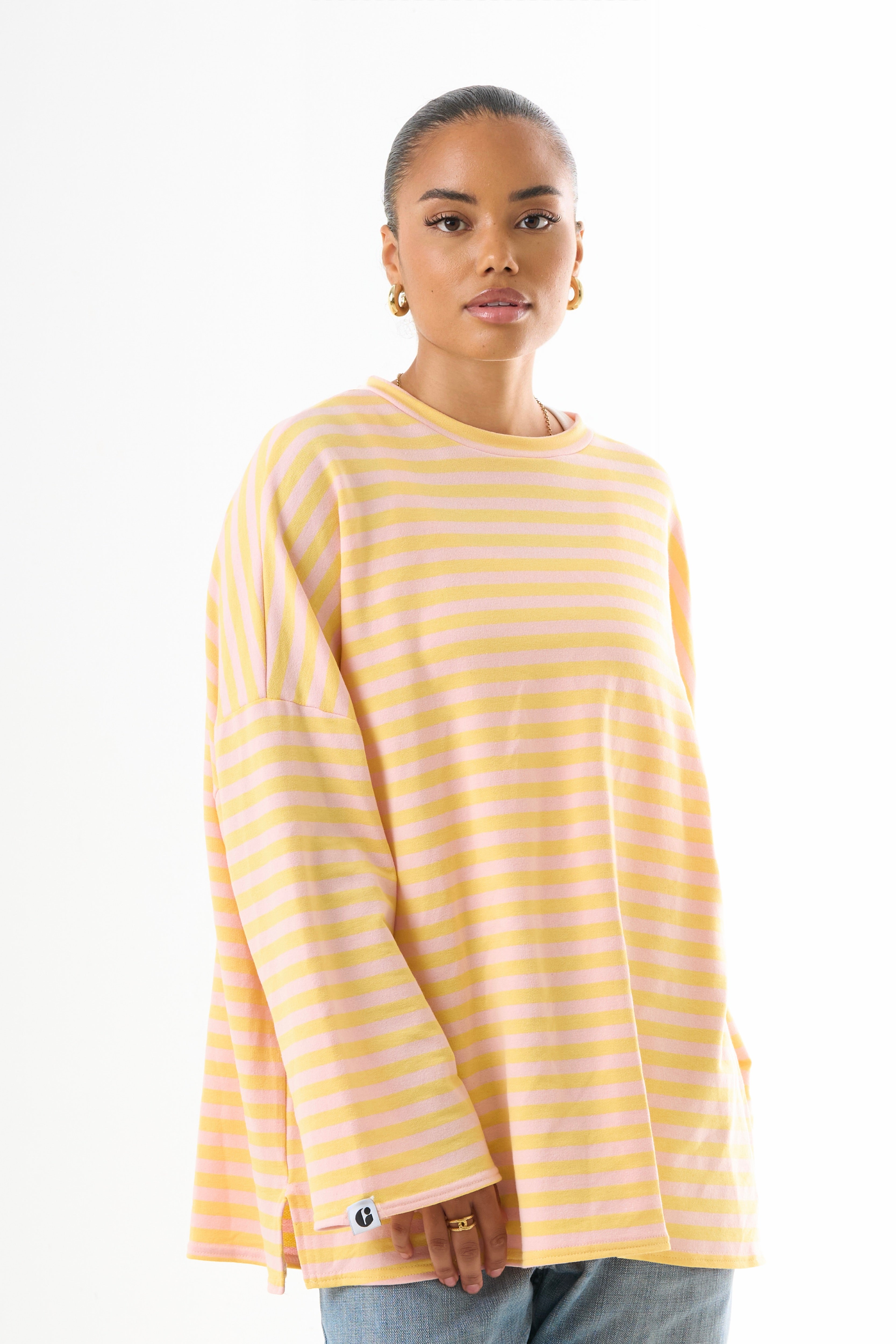 Oversized Long-Sleeved T-shirt - Lemon Pink