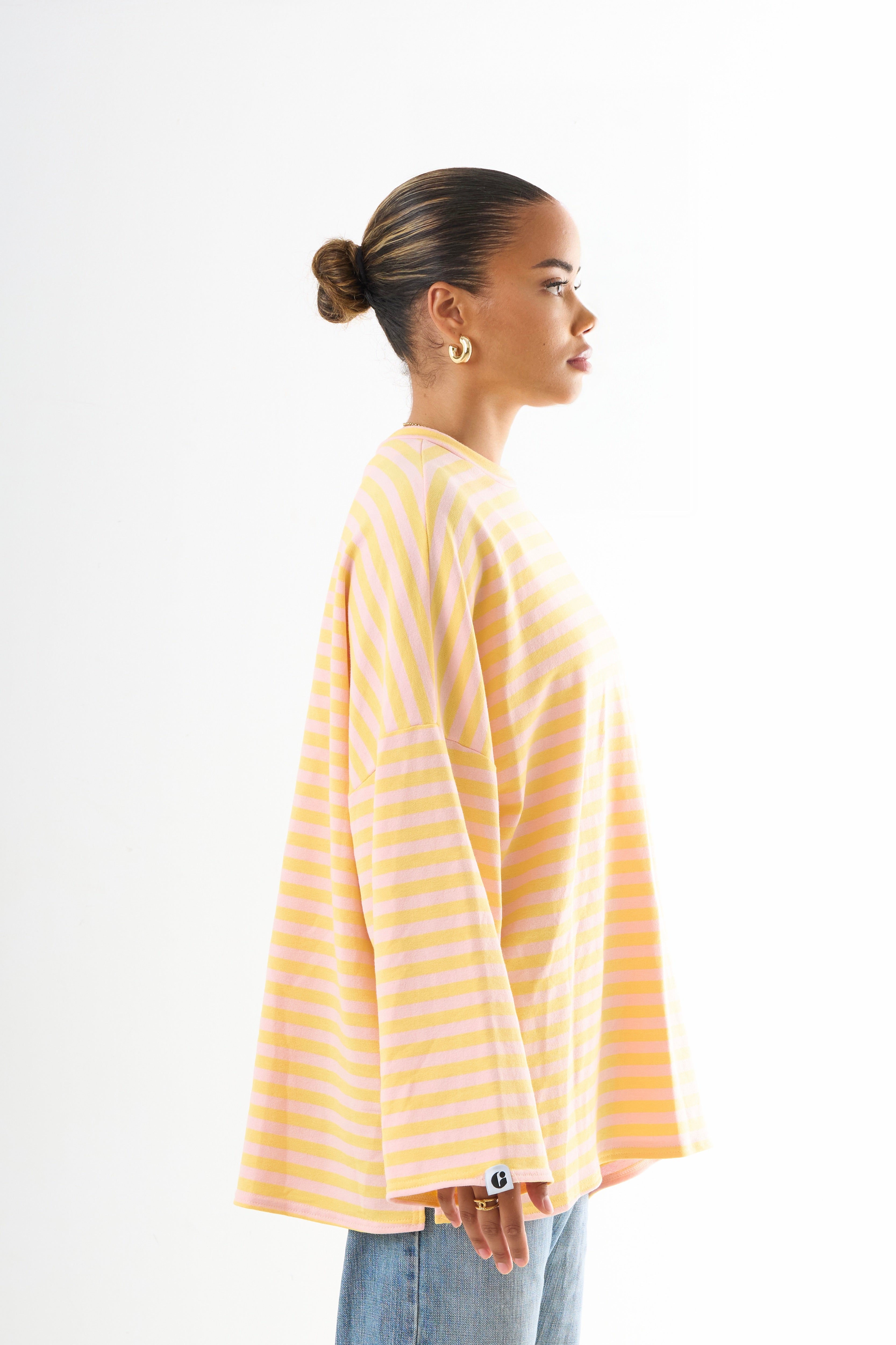 Oversized Long-Sleeved T-shirt - Lemon Pink