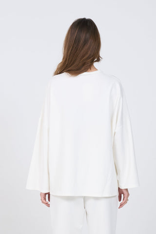 Oversized Long-sleeved T-shirt - Off White