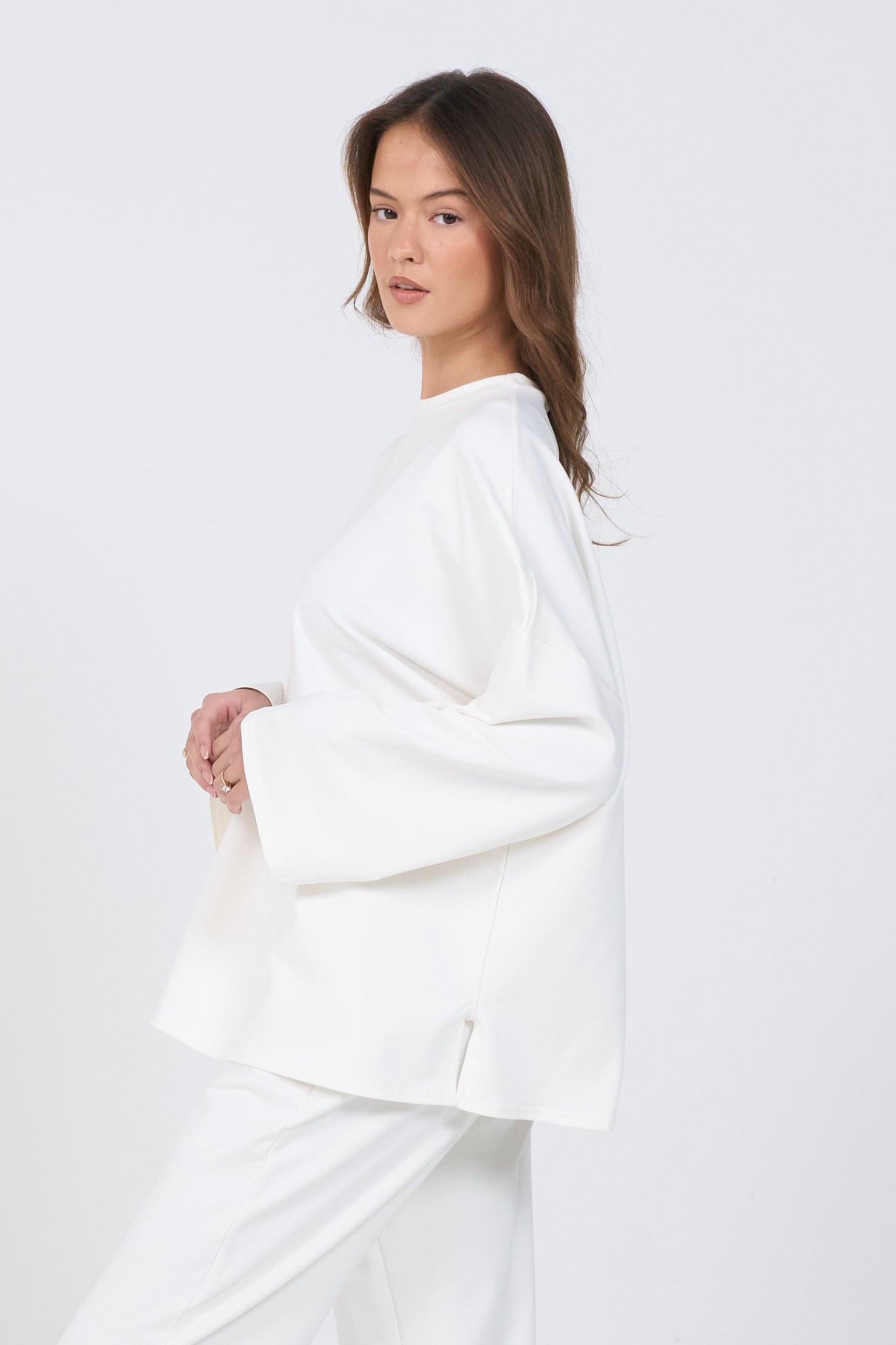 Oversized Long-sleeved T-shirt - Off White