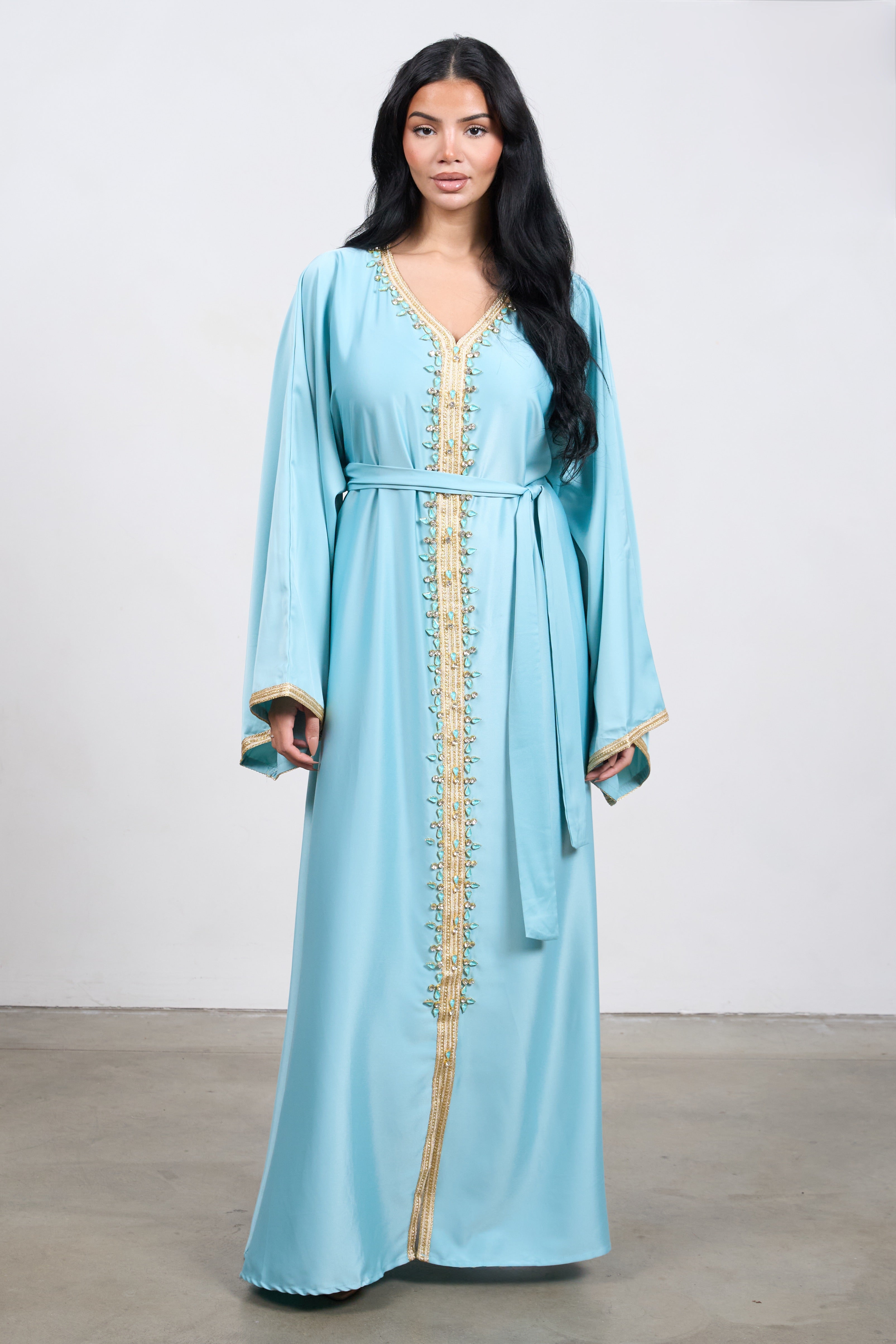 Pearl Kaftan Dress - Blue