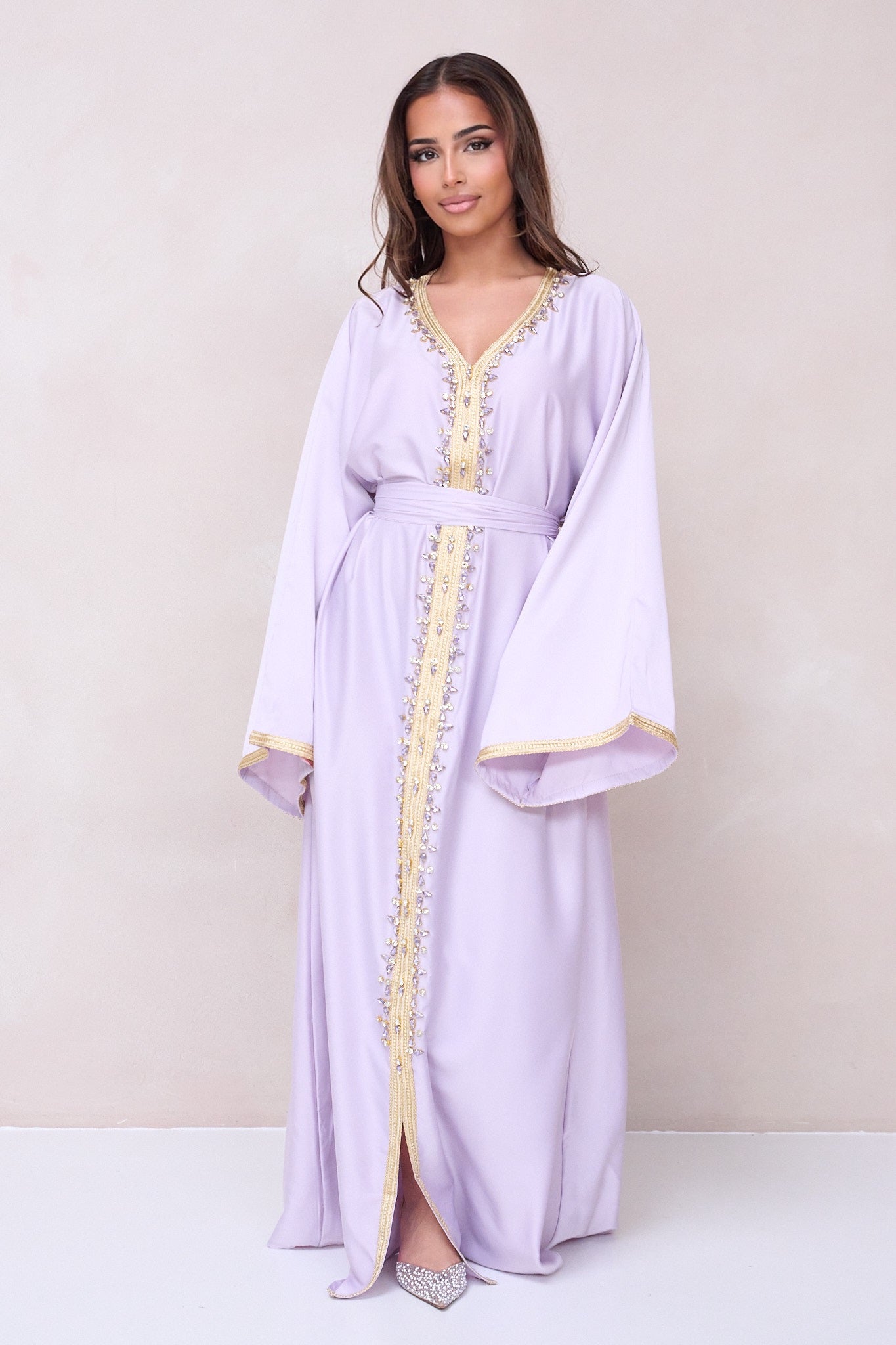 Pearl Kaftan Dress - Purple