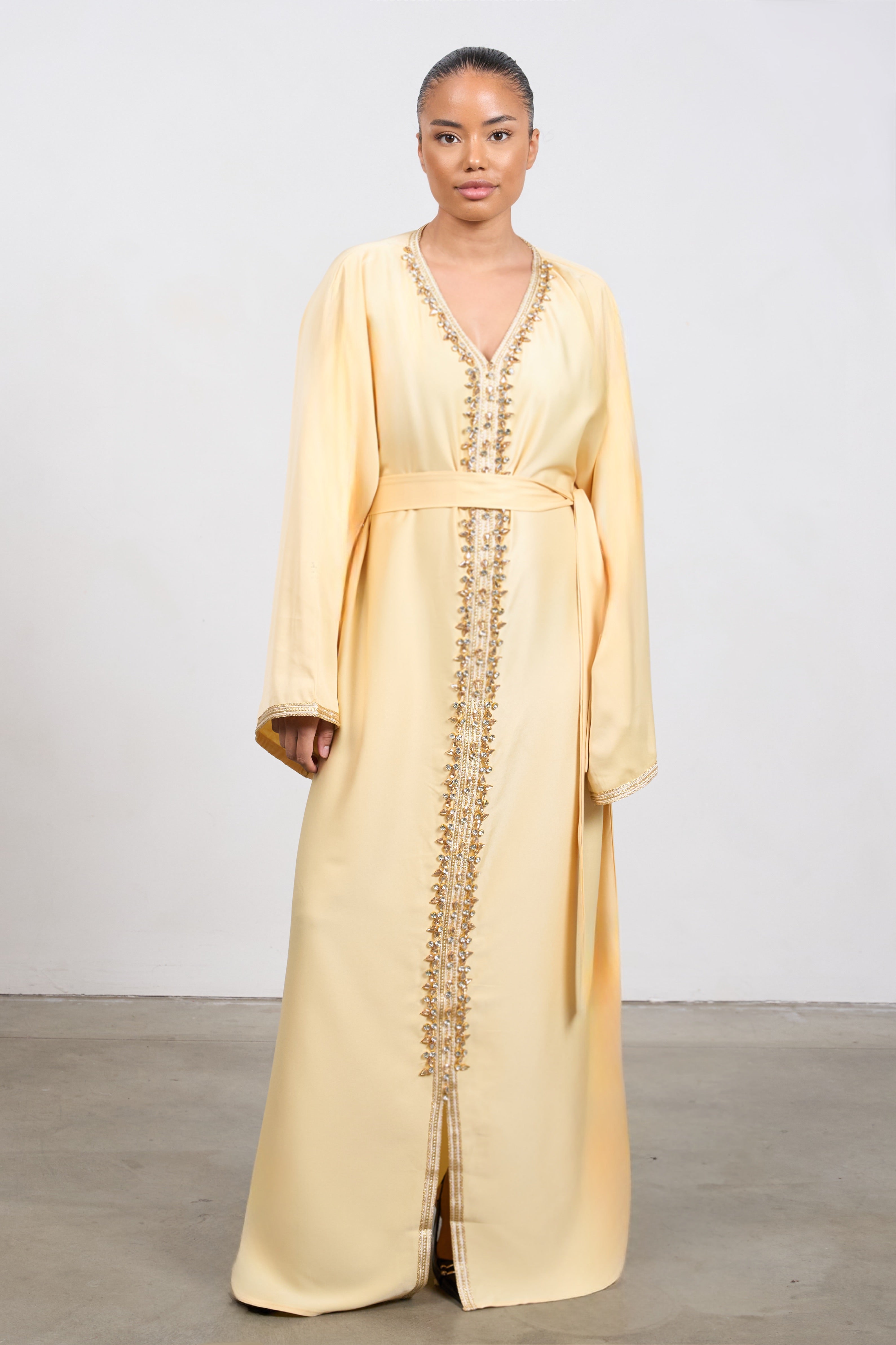 Pearl Kaftan Dress - Yellow
