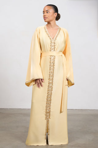 Pearl Kaftan Dress - Yellow