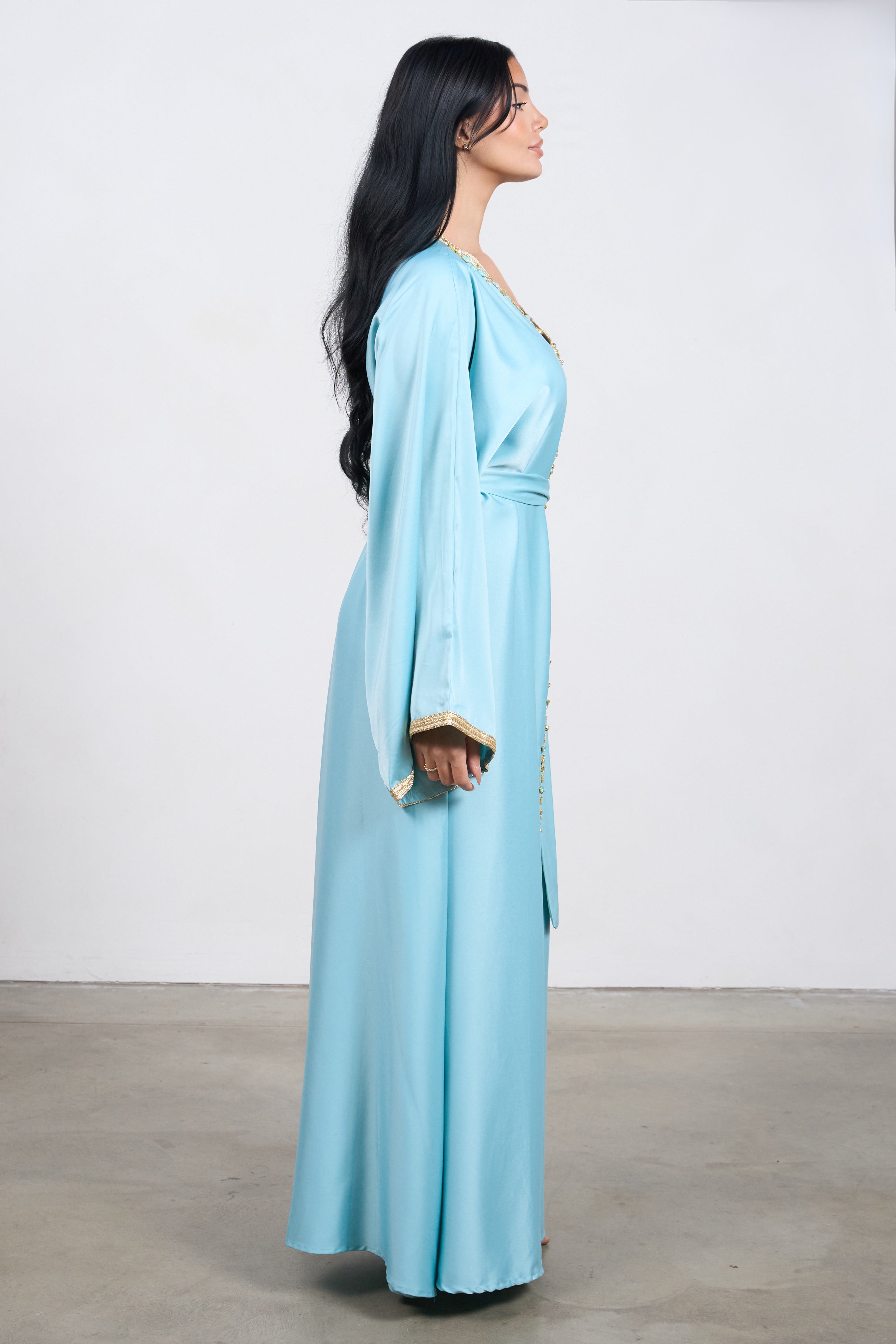 Pearl Kaftan Dress - Blue