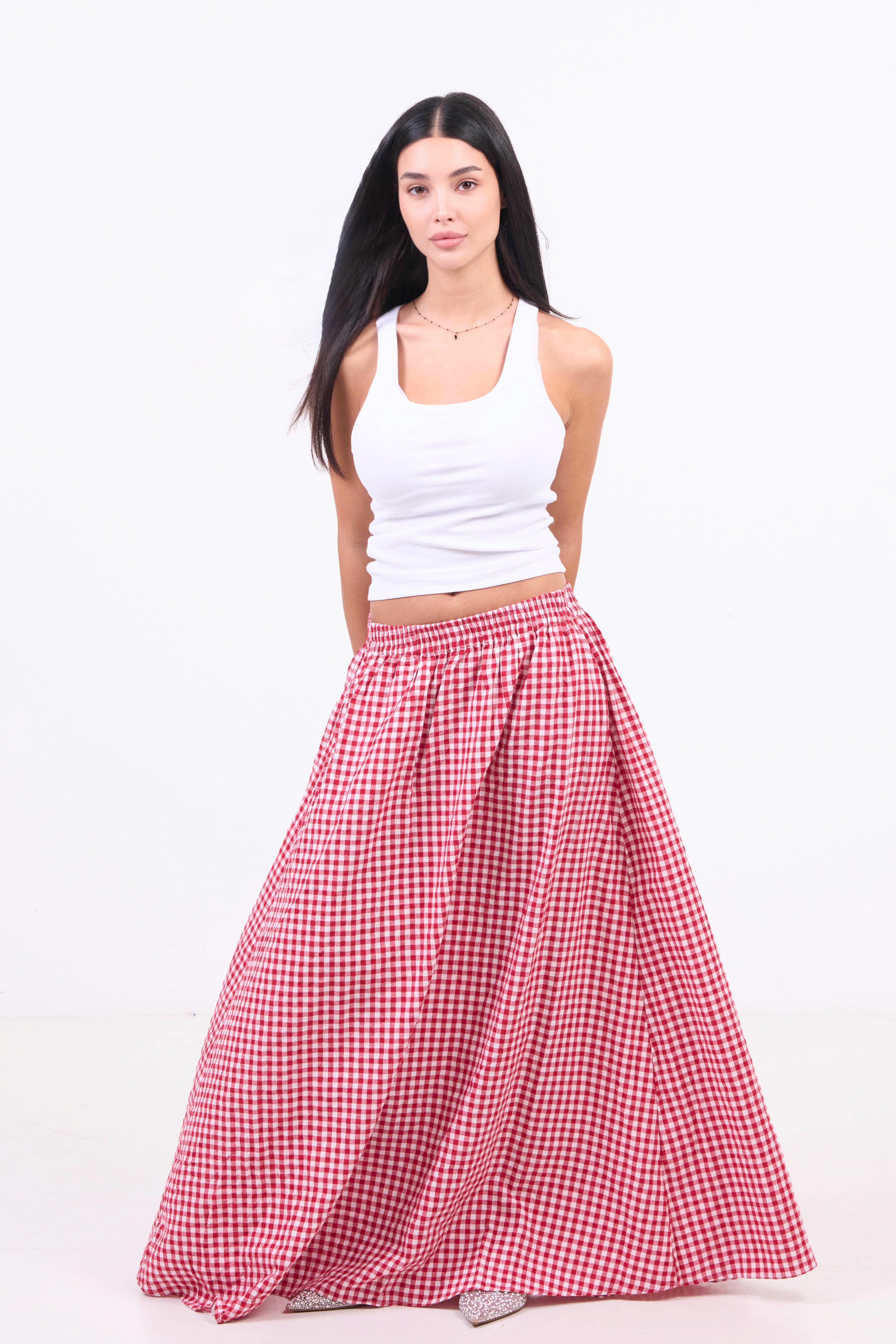 Picnic Check Skirt - Red