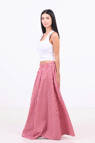 Picnic Check Skirt - Red