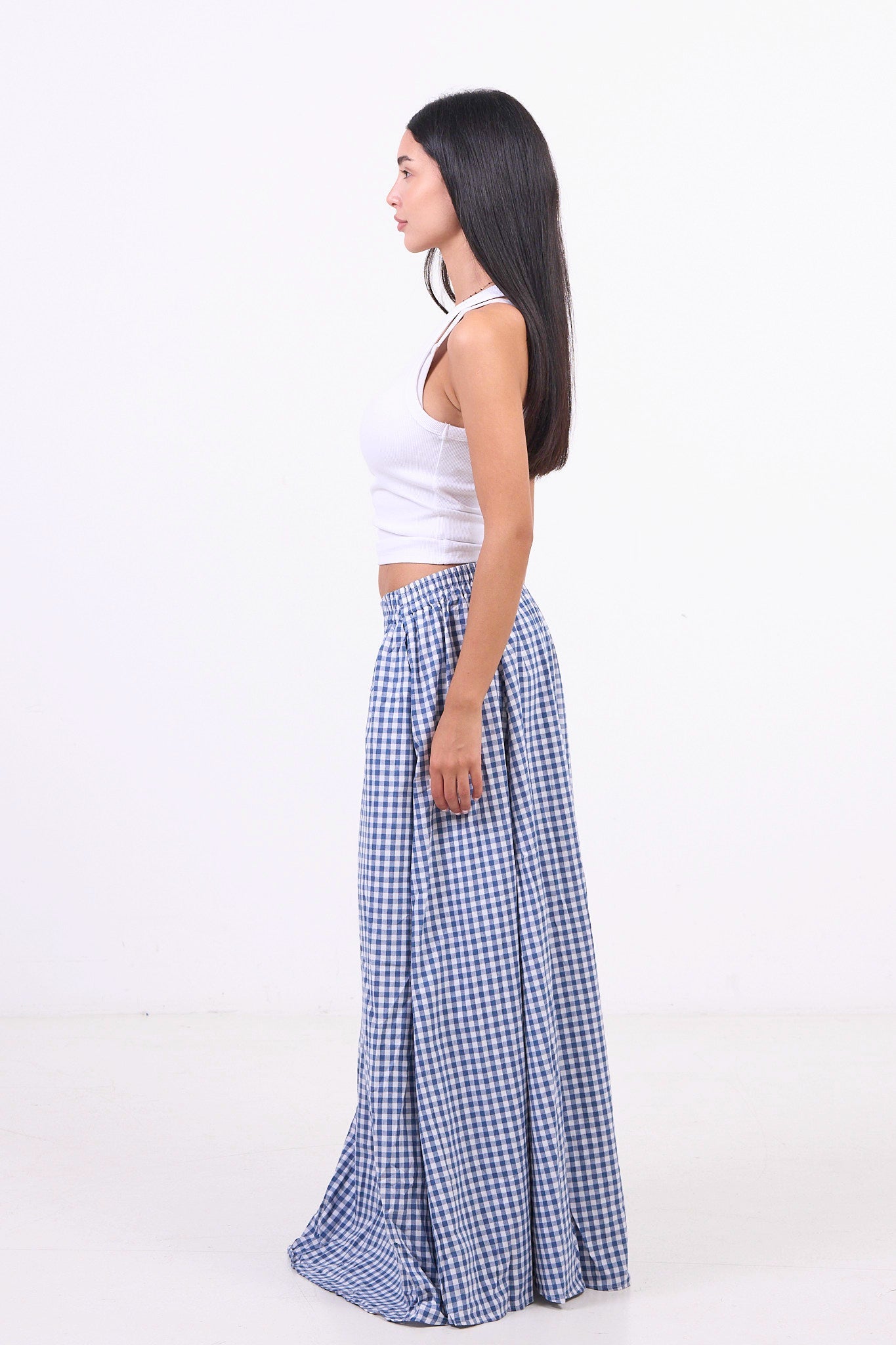 Picnic Check Skirt - Dark Blue