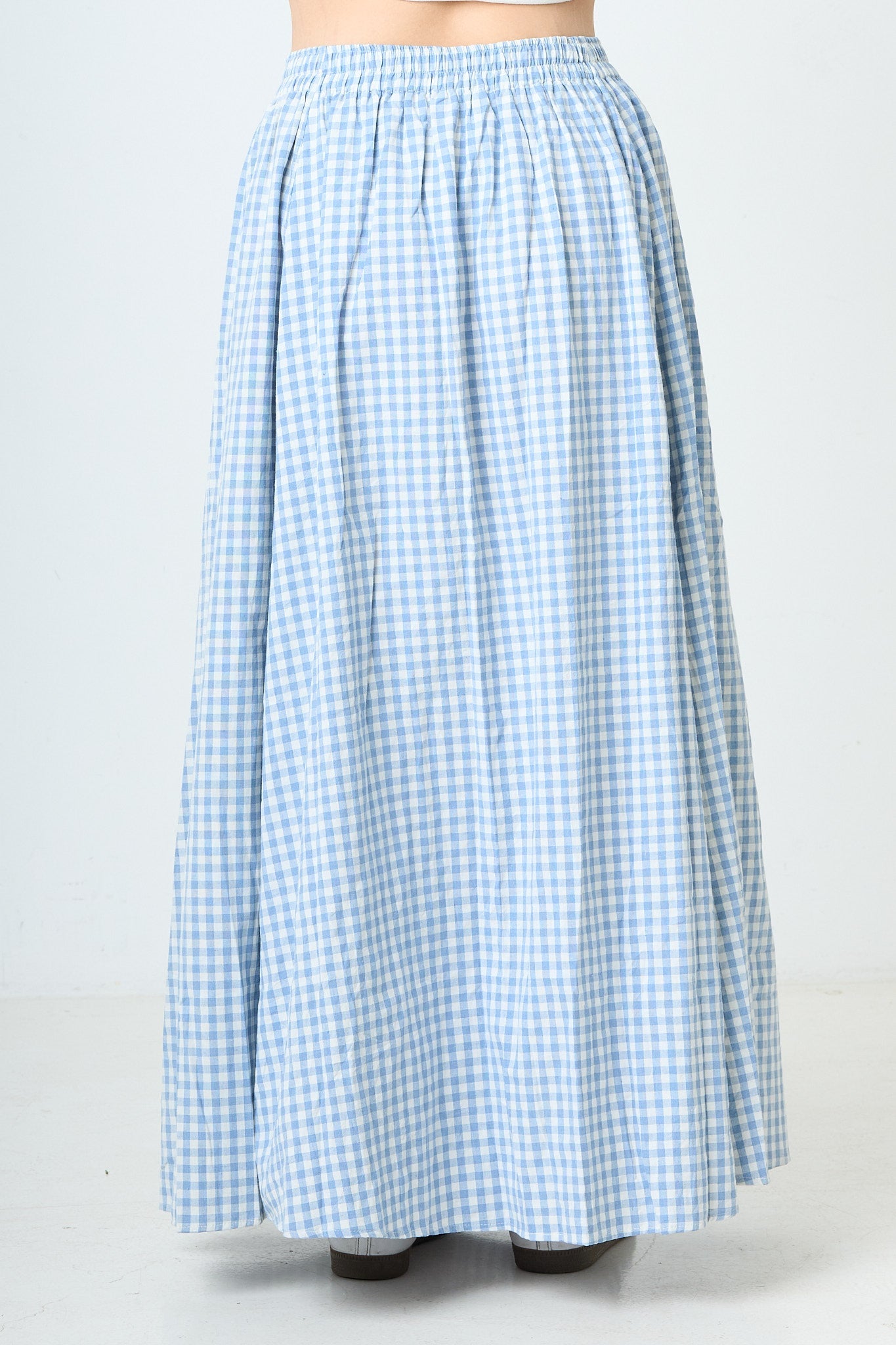 Plaid Maxi Skirt - Blue