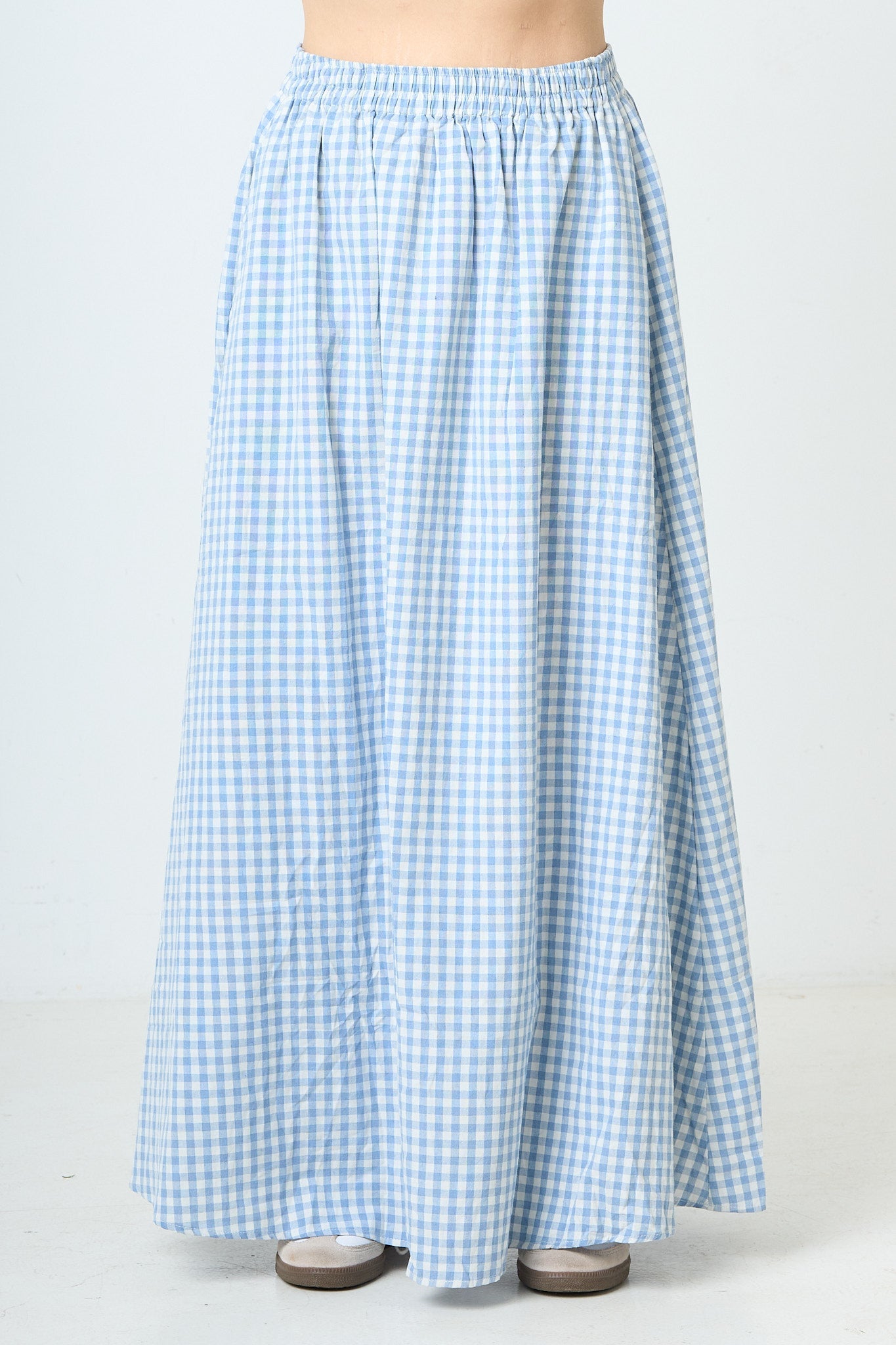 Plaid Maxi Skirt - Blue