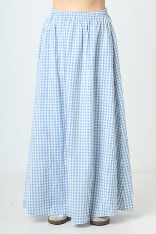 Plaid Maxi Skirt - Blue