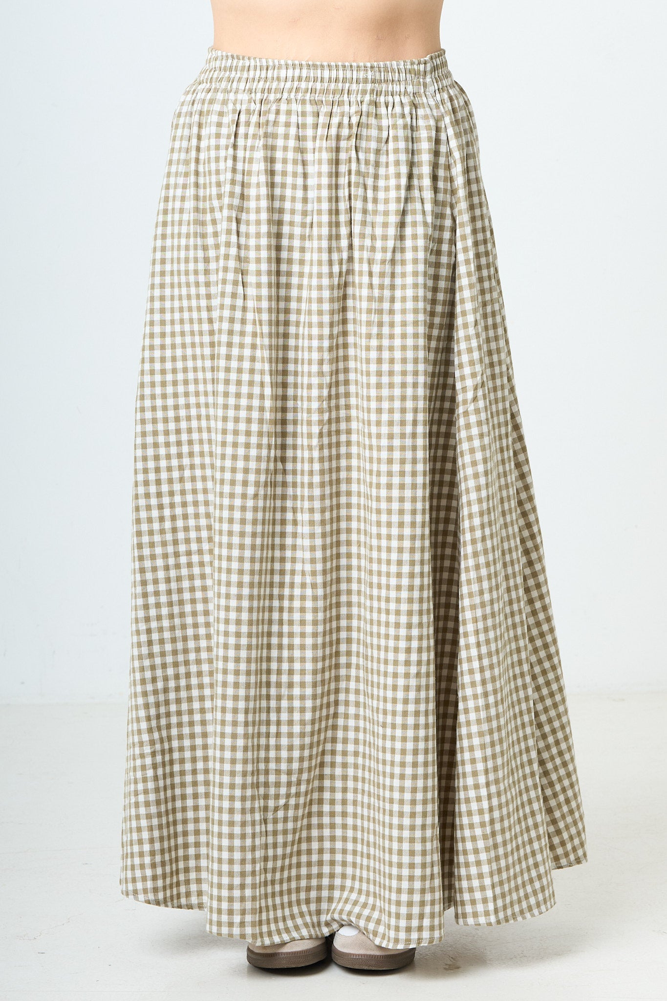 Plaid Maxi Skirt - Green