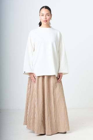 Plaid Maxi Skirt - Orange