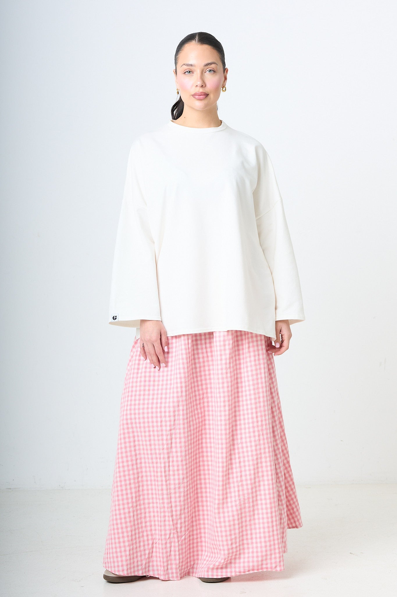 Plaid Maxi Skirt - Pink
