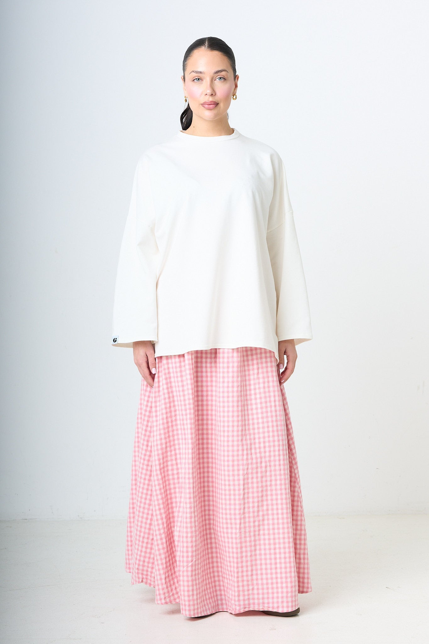 Plaid Maxi Skirt - Pink