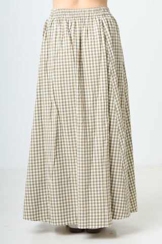 Plaid Maxi Skirt - Green