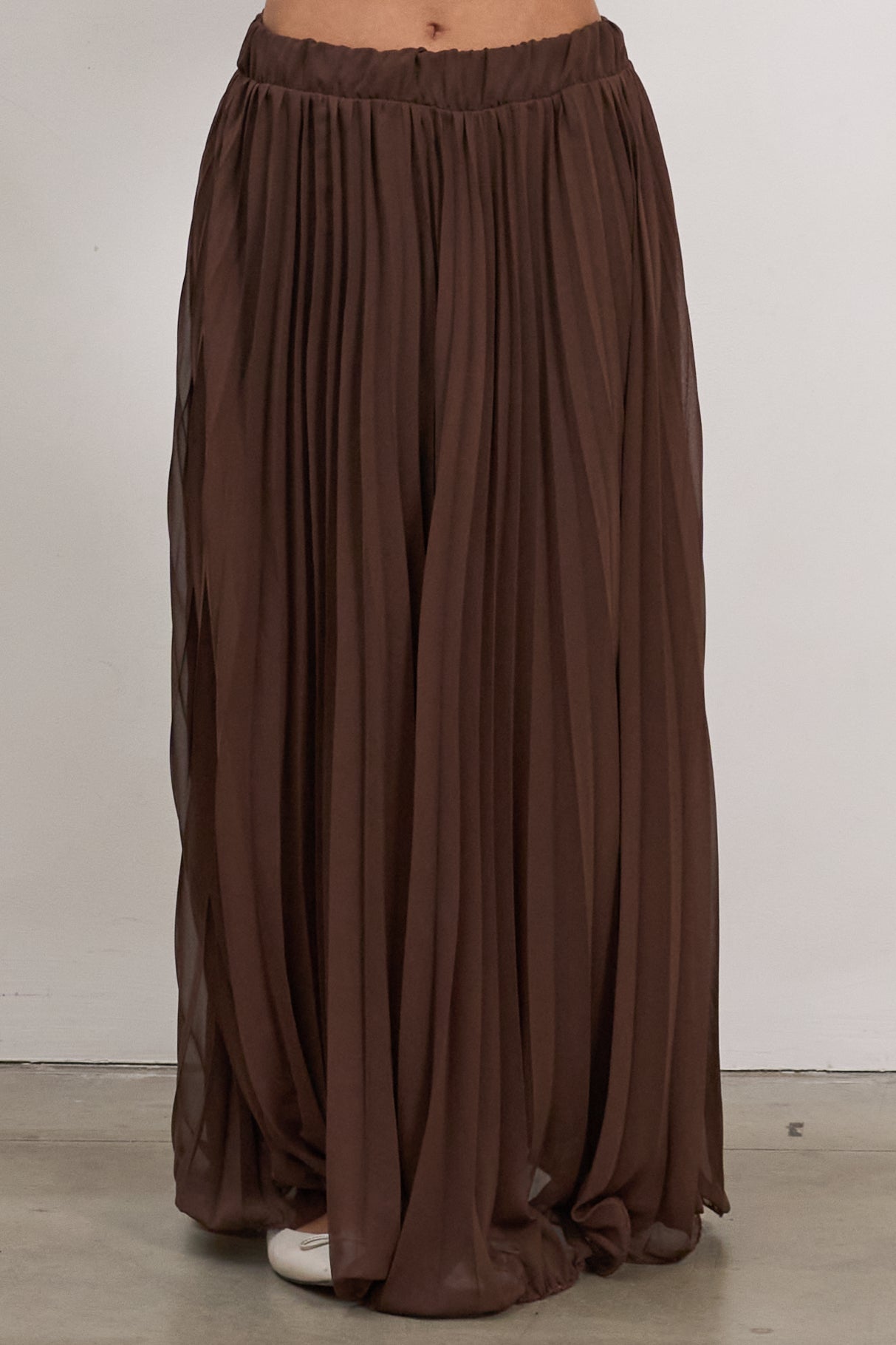 Plisse Skirt - Brown