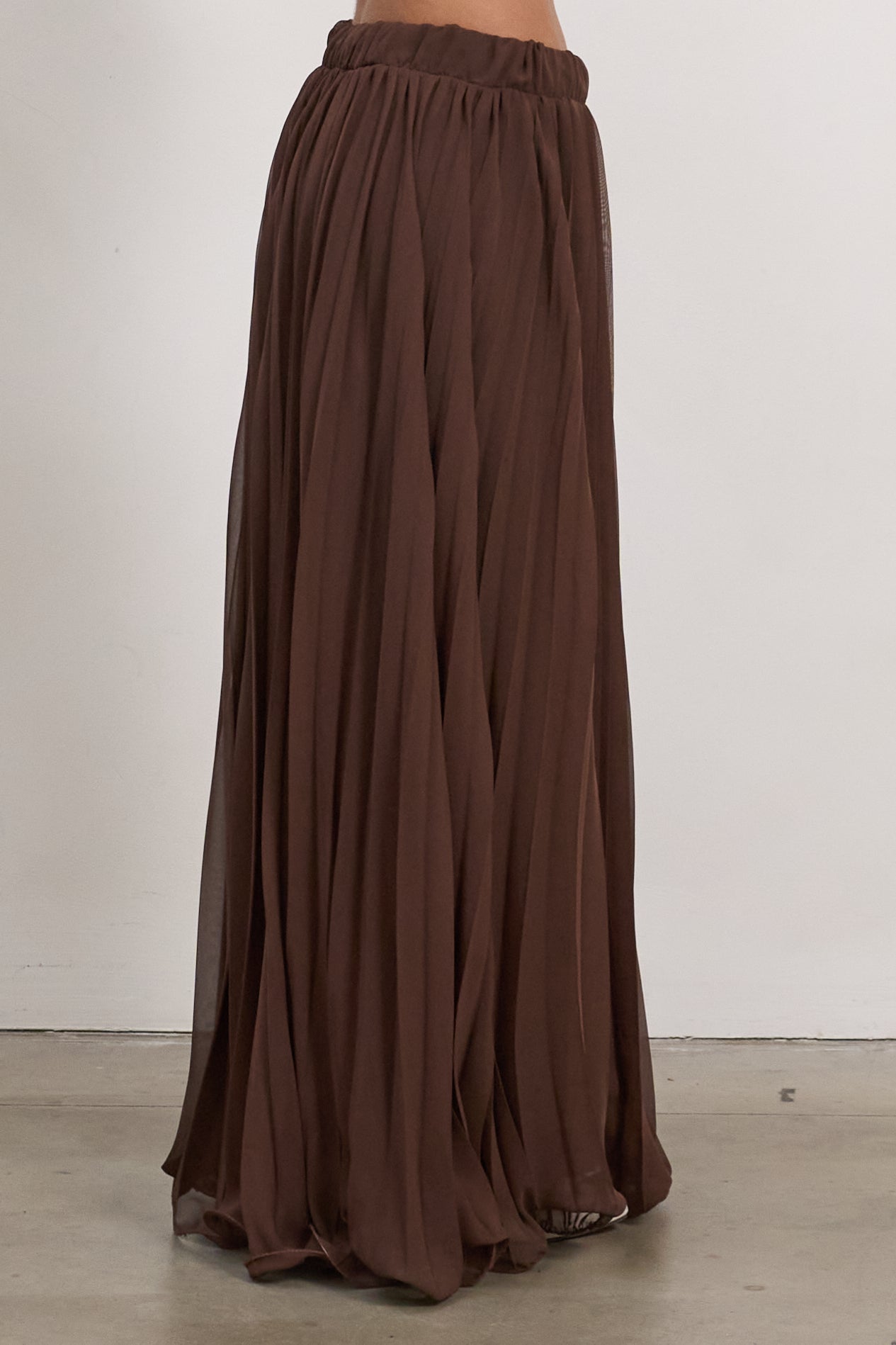 Plisse Skirt - Brown