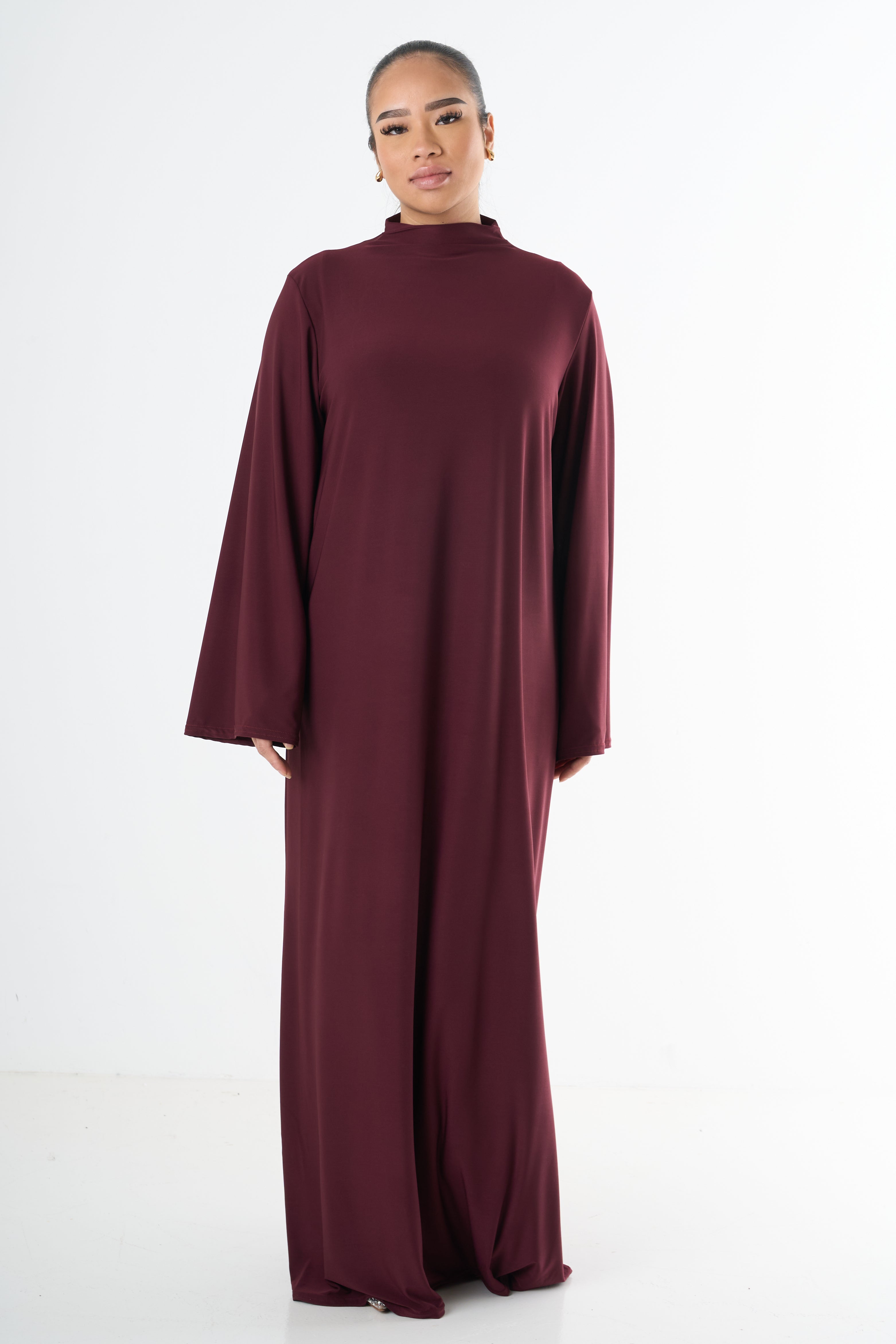 Premium Jersey Abaya - Bordeaux