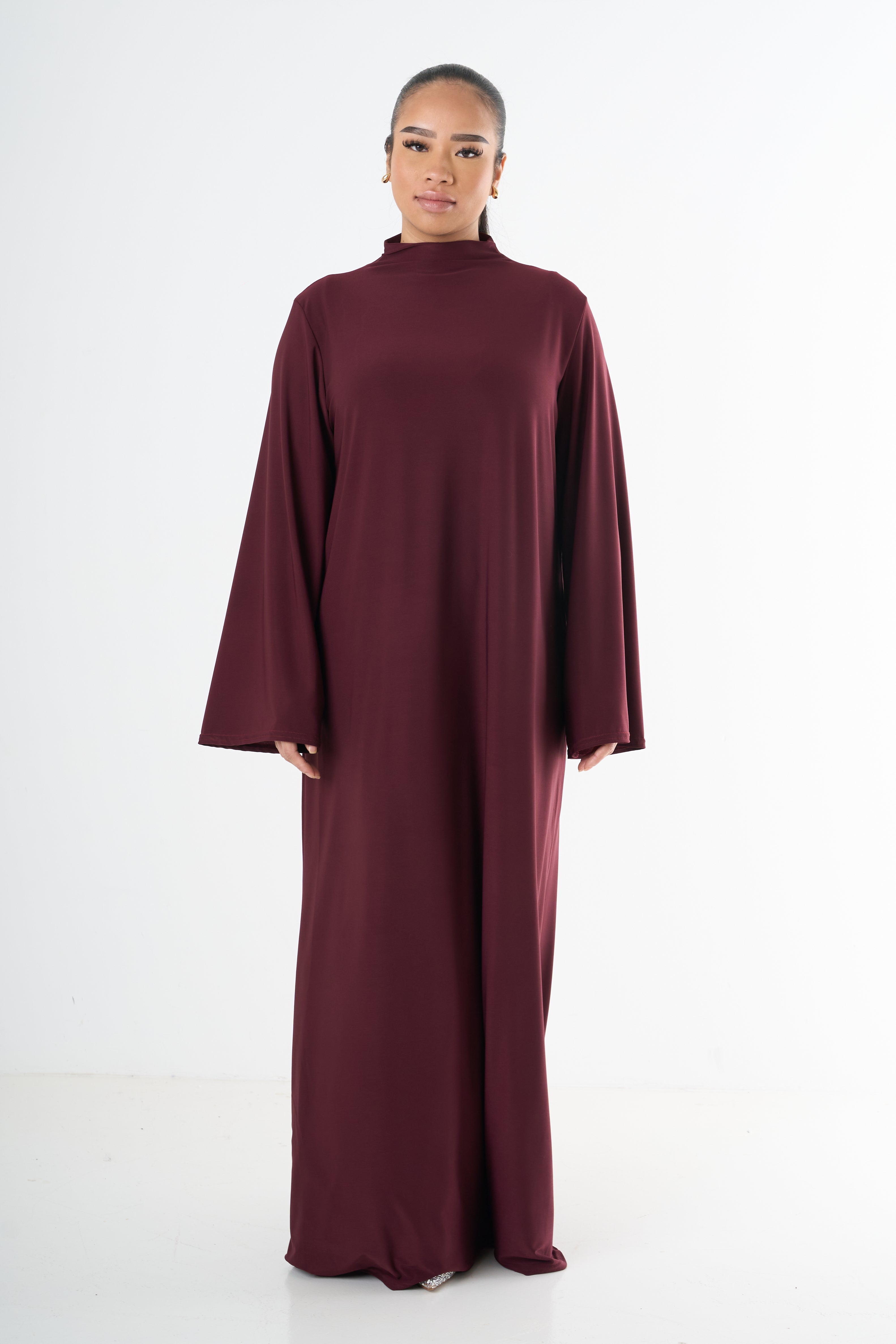 Premium Jersey Abaya - Bordeaux