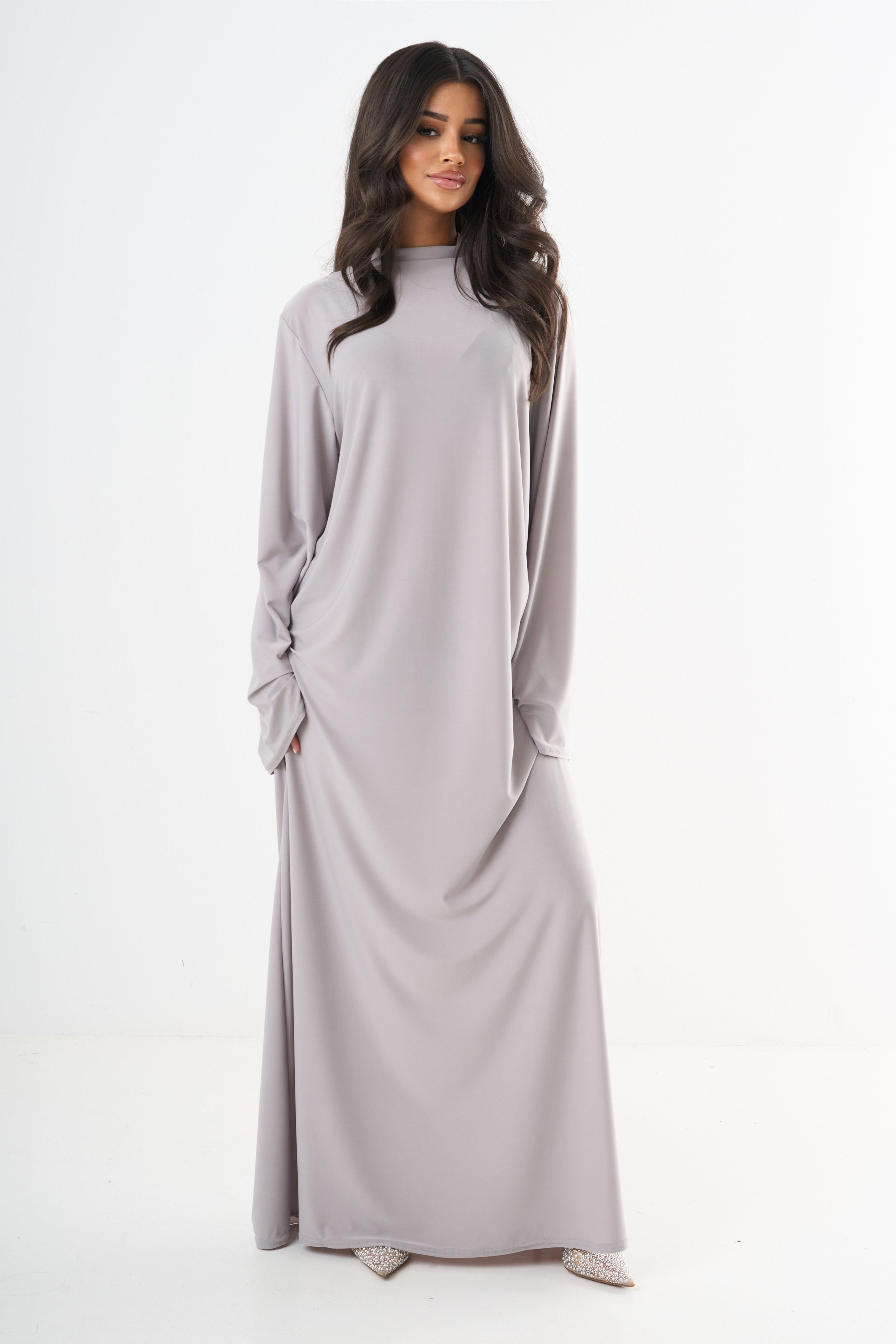 Premium Jersey Abaya - Stone